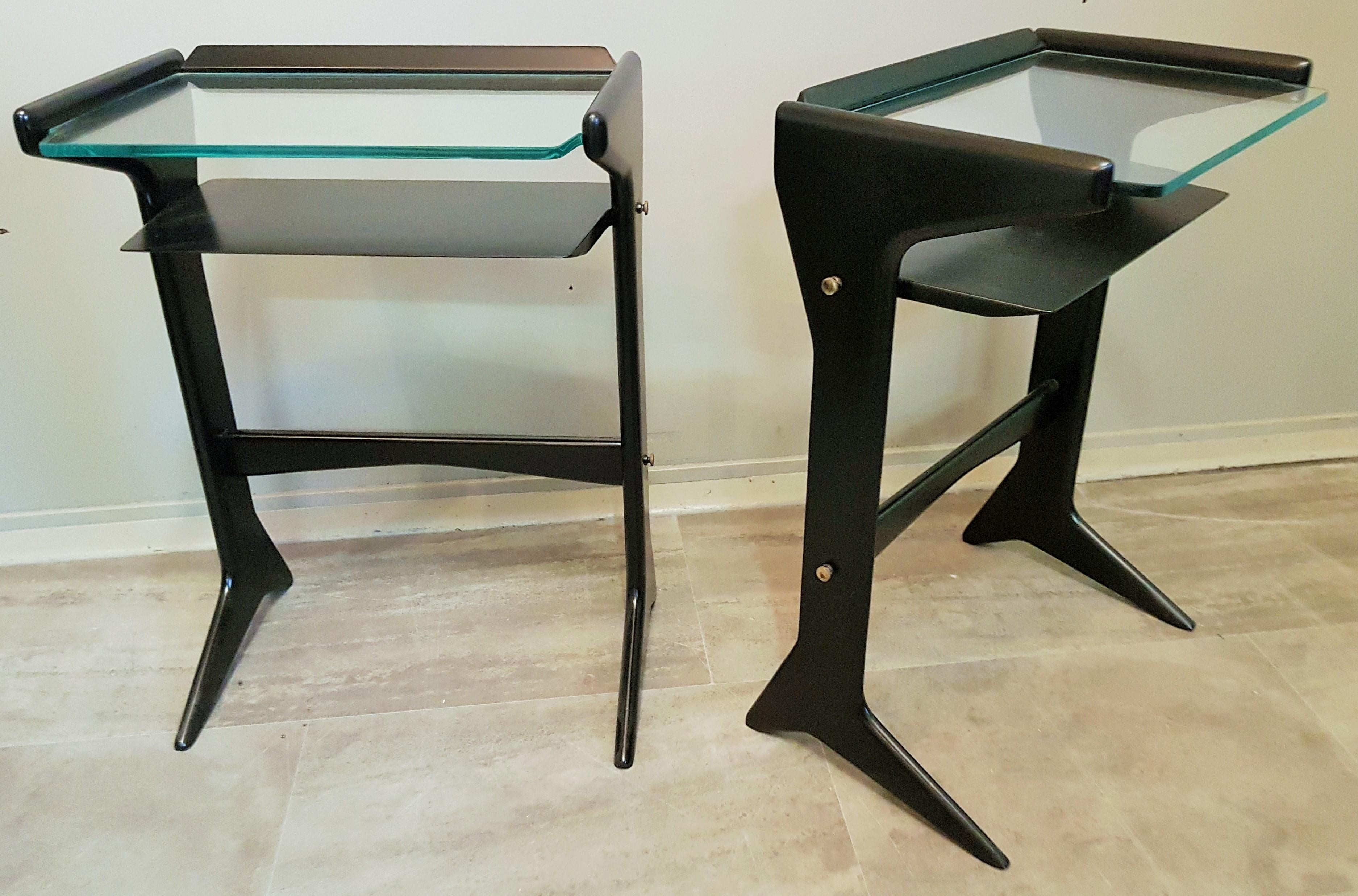 Mid-Century Pair of Side Tables Night Stands Ico Parisi, Italy, 1950s 2