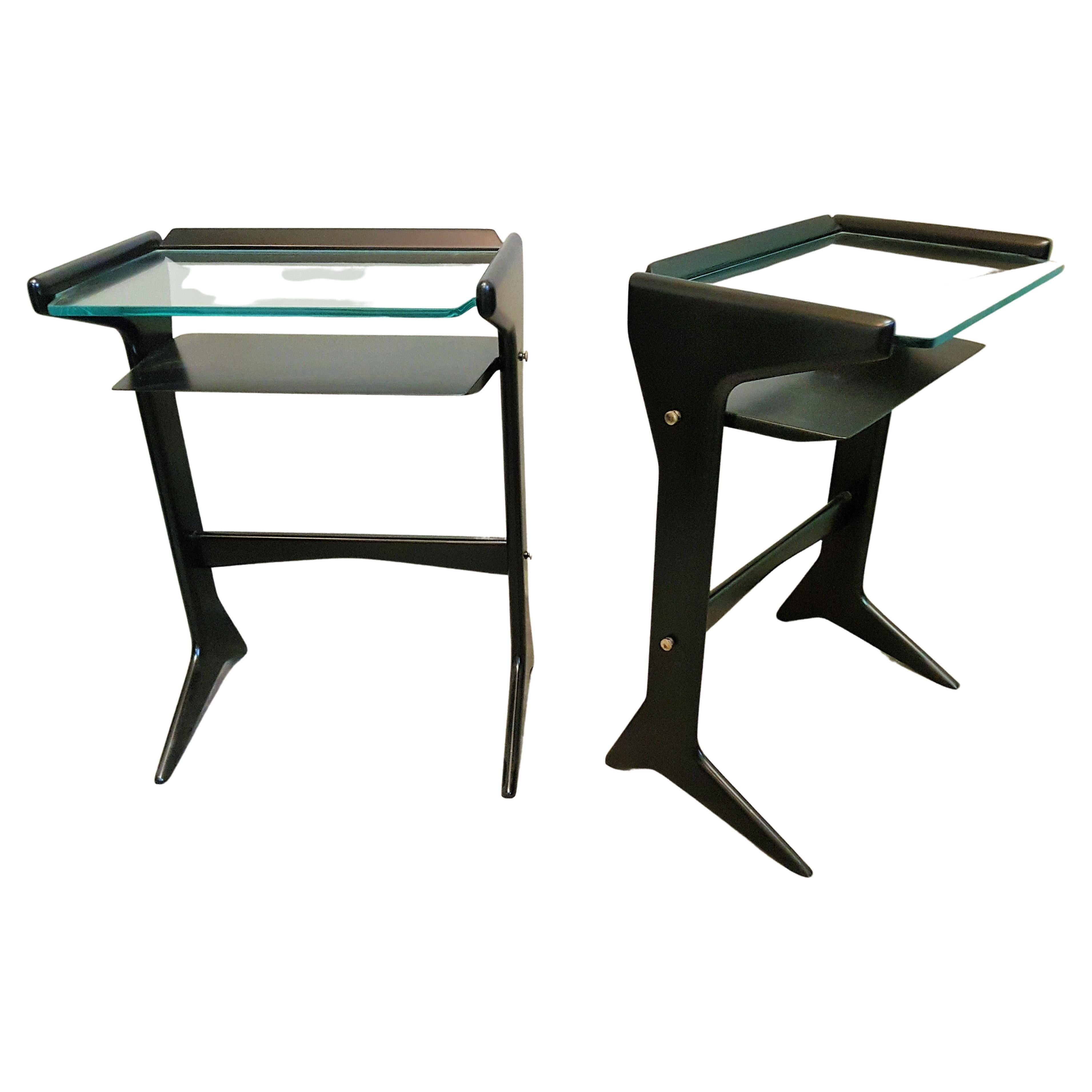 Mid-Century Pair of Side Tables Night Stands Ico Parisi, Italy, 1950s