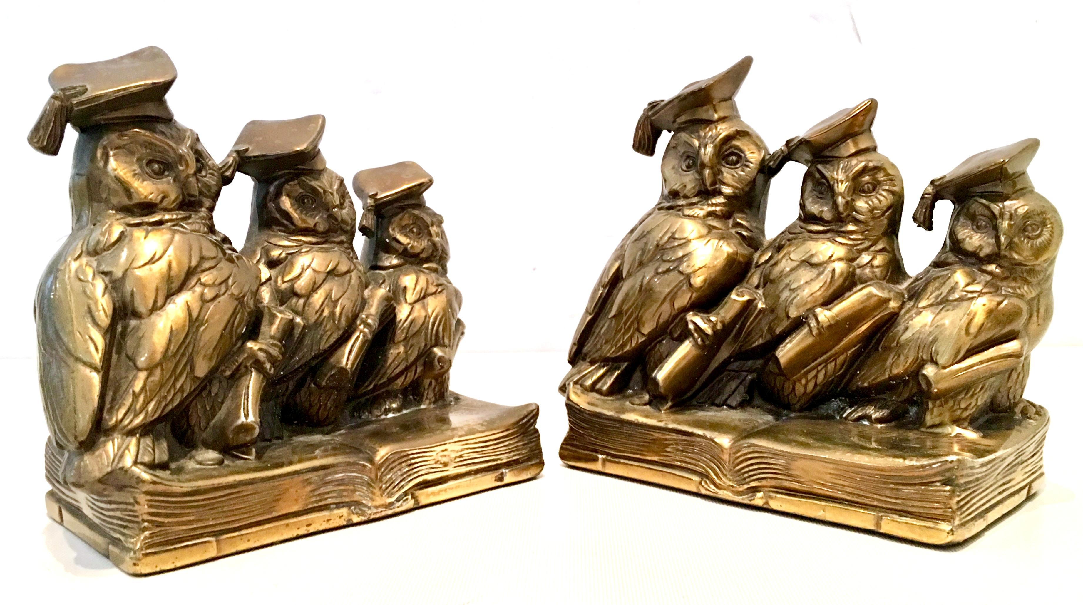 A rare pair of solid brass 