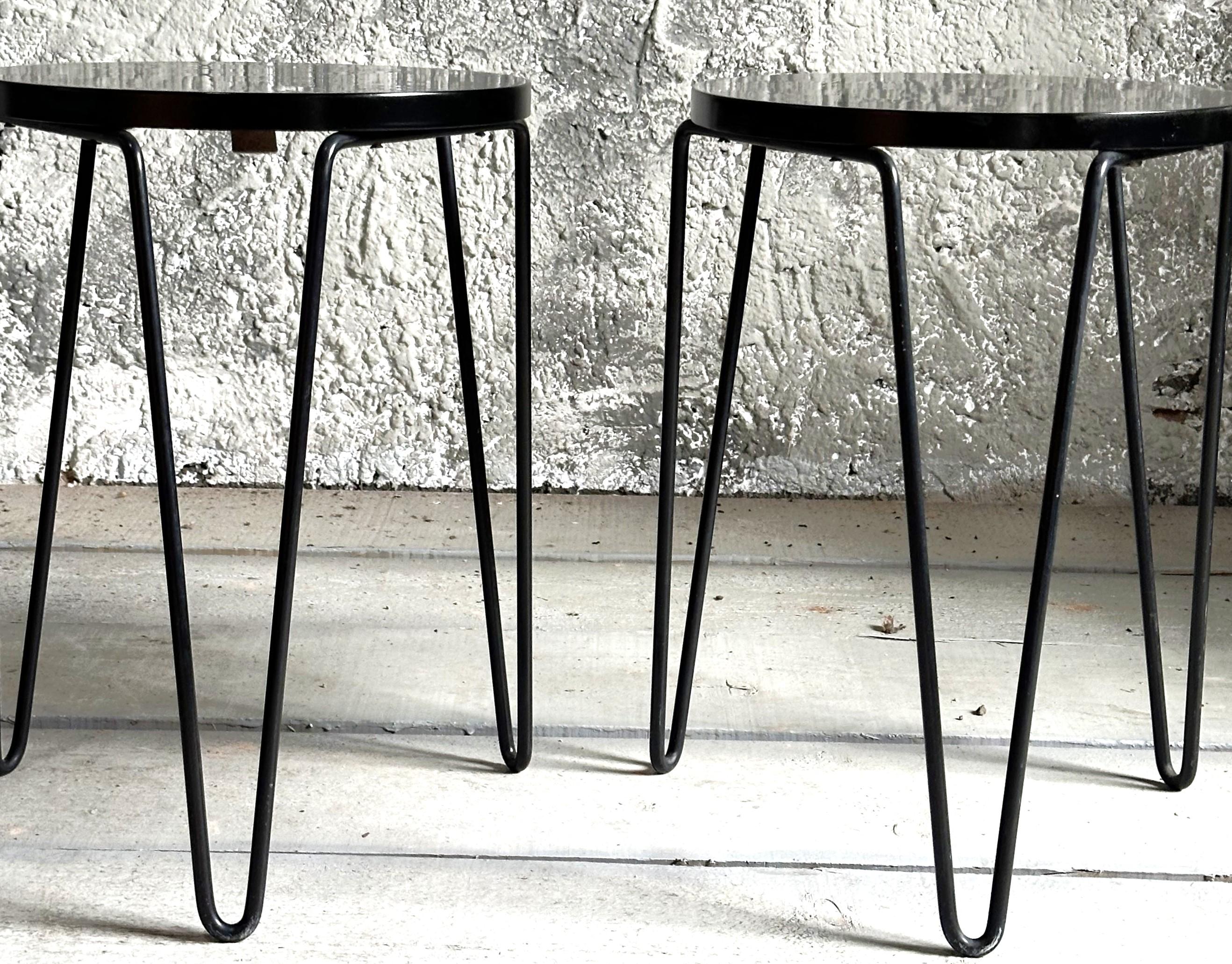 Métal Paire de tabourets du milieu du siècle, modèle 75 de Florence Knoll, 1950 en vente