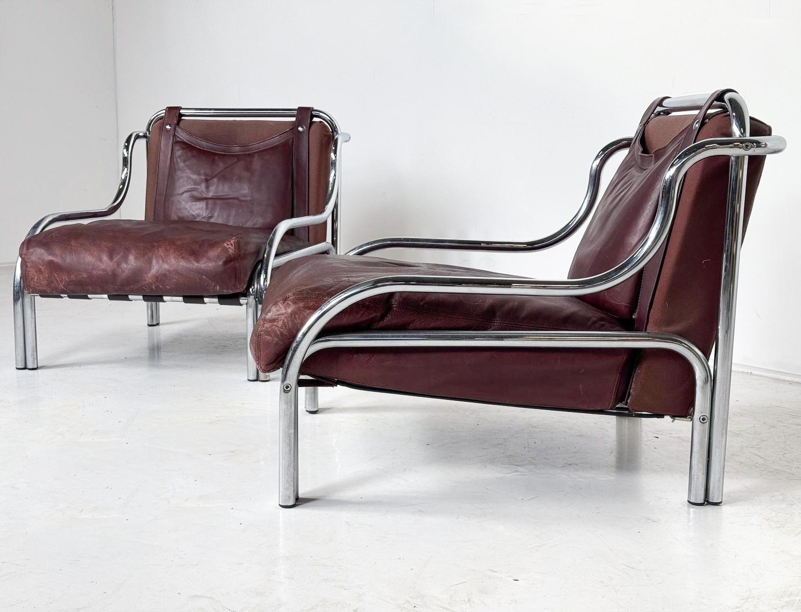 Mid-Century moderno Coppia di poltrone Stringa di Gae Aulenti, 1962 in vendita