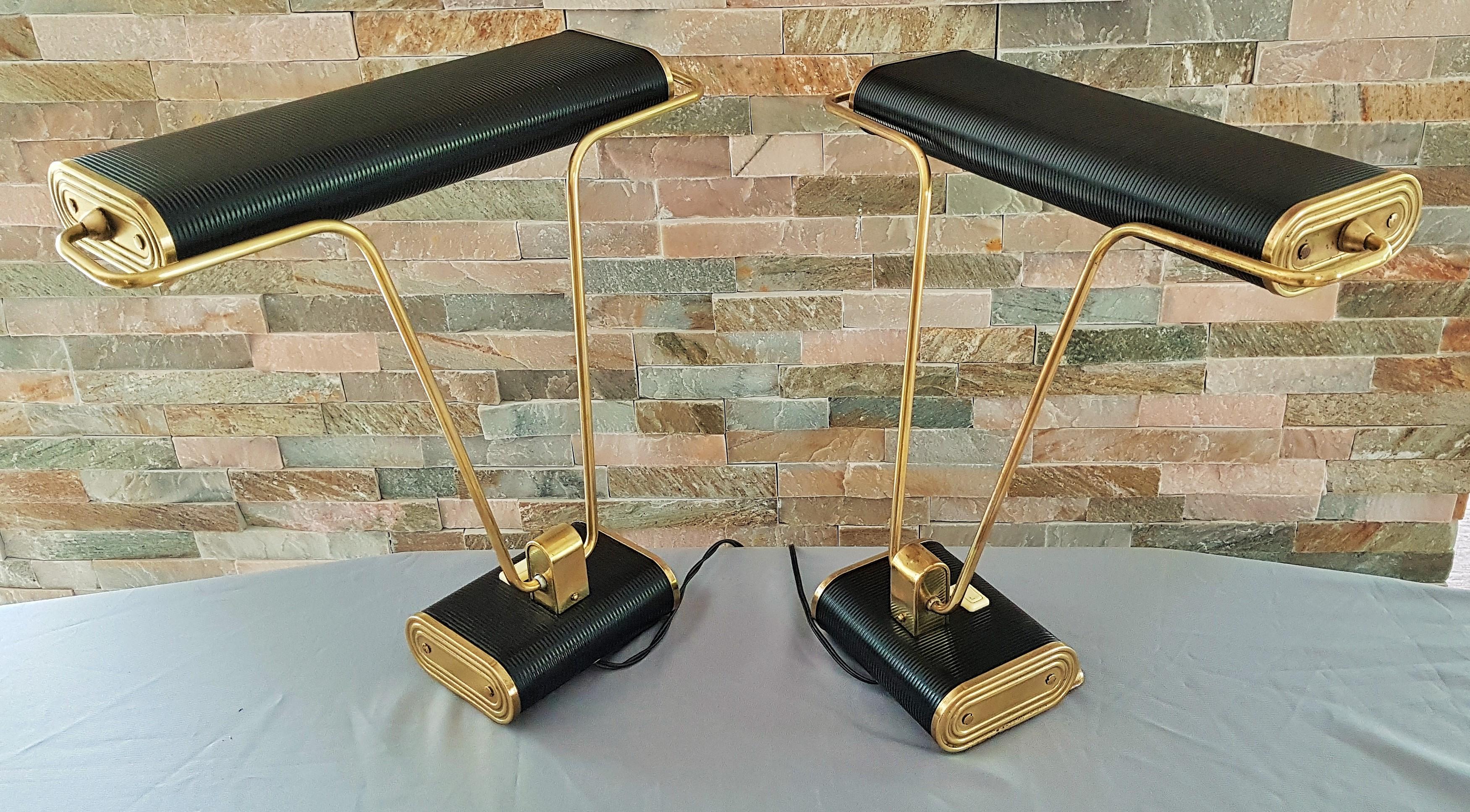 Mid-Century Pair of Table Lamps by Eileen Gray for Jumo, France 1940 10