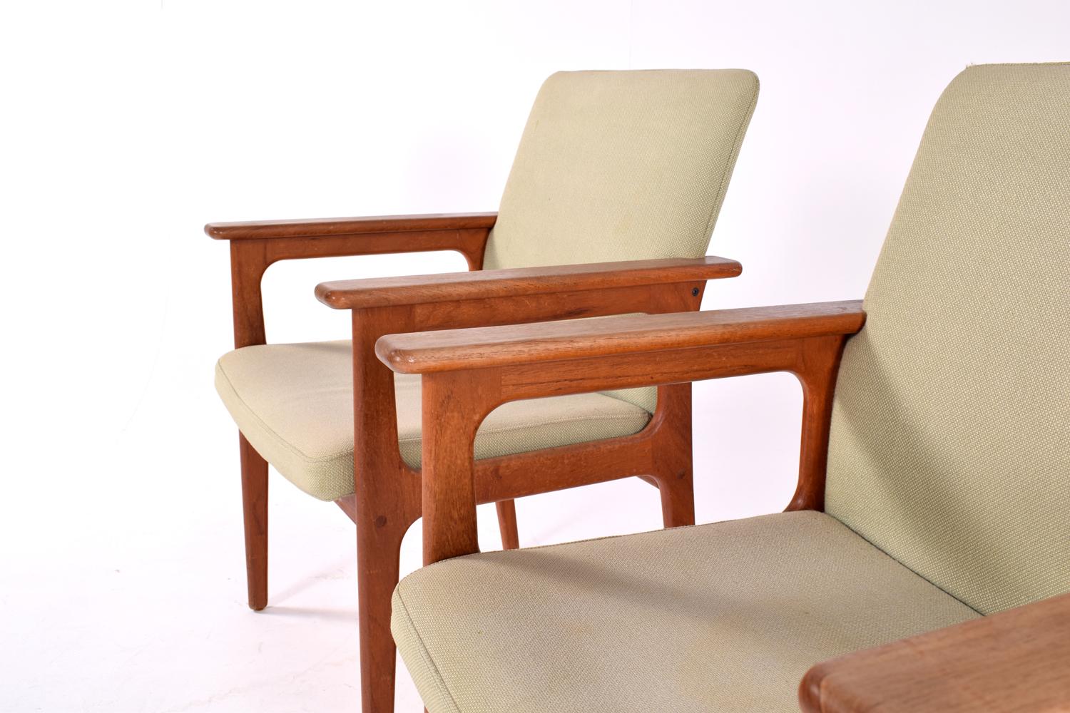 Mid-20th Century Midcentury Pair of Teak Armchairs by O.D. Møbler, 1960s