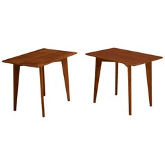 Mid Century Pair of Teak End Tables by DUX