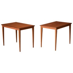 Mid Century Pair of Teak End Tables