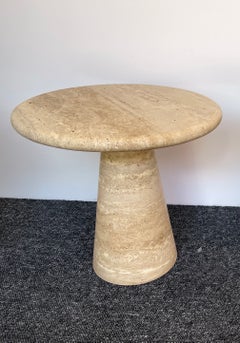 Mid-Century Pair of Travertine Tables, Italy, 1980s