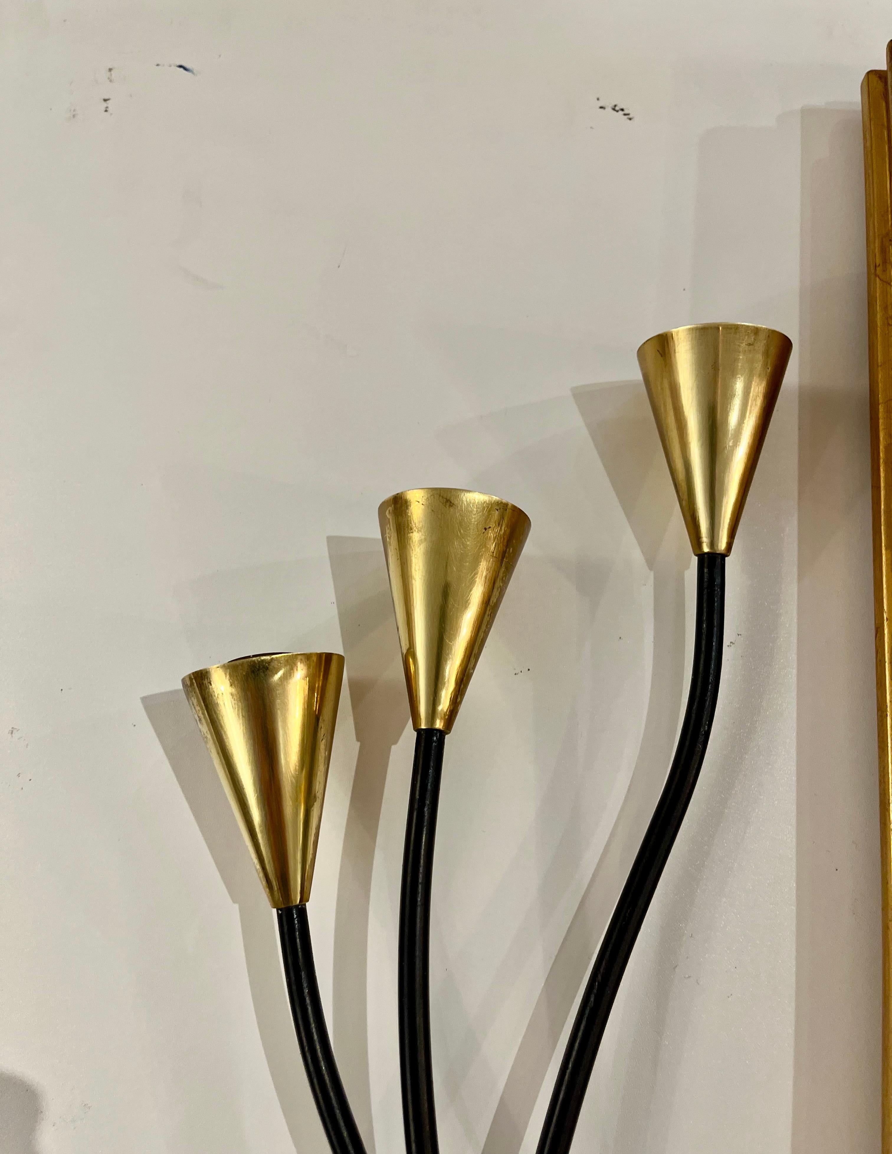 Coppia di lampade da parete Sconce del Mid Century  Maison Lunel Model Arum in vendita 2