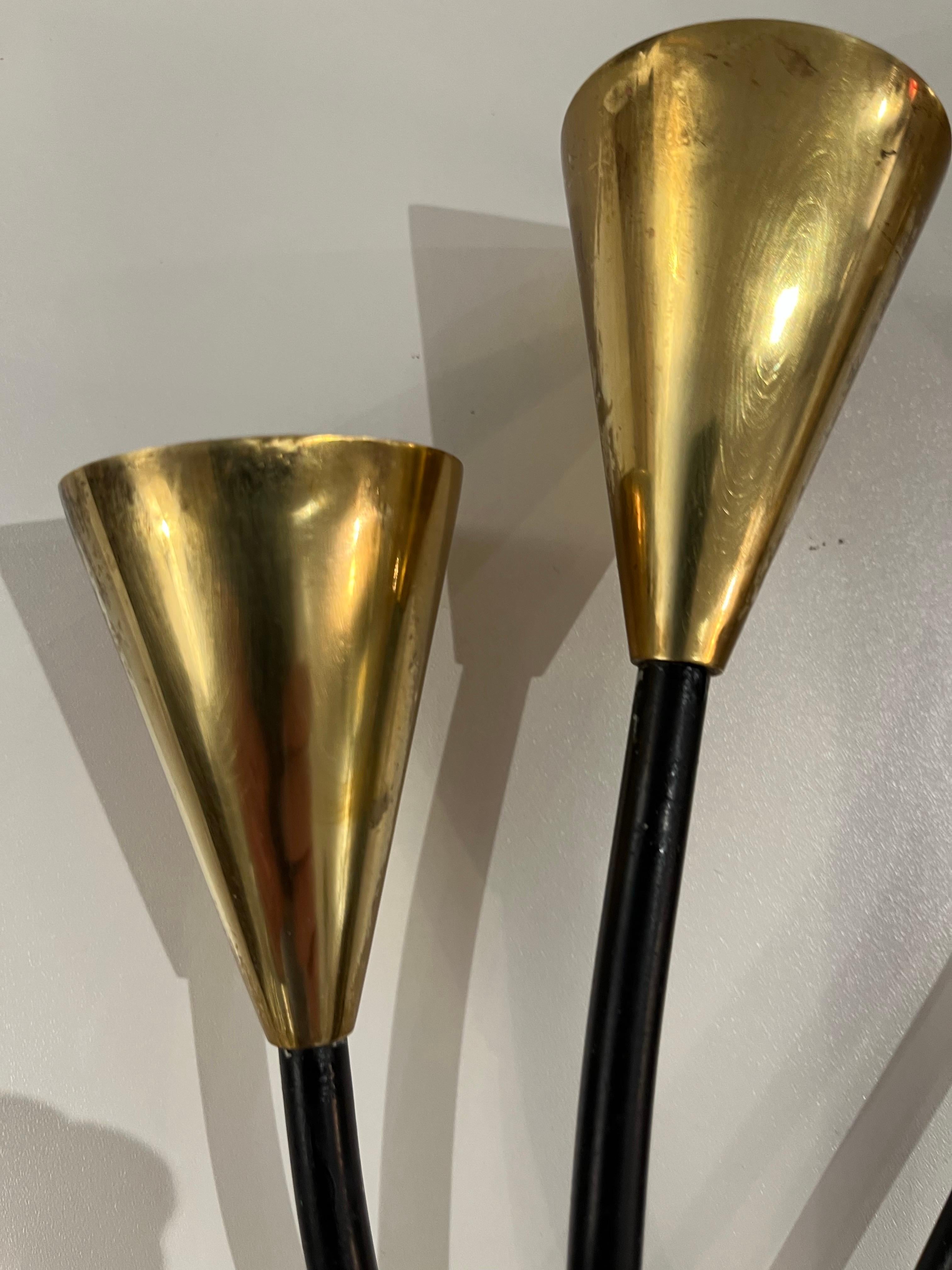 Coppia di lampade da parete Sconce del Mid Century  Maison Lunel Model Arum in vendita 4
