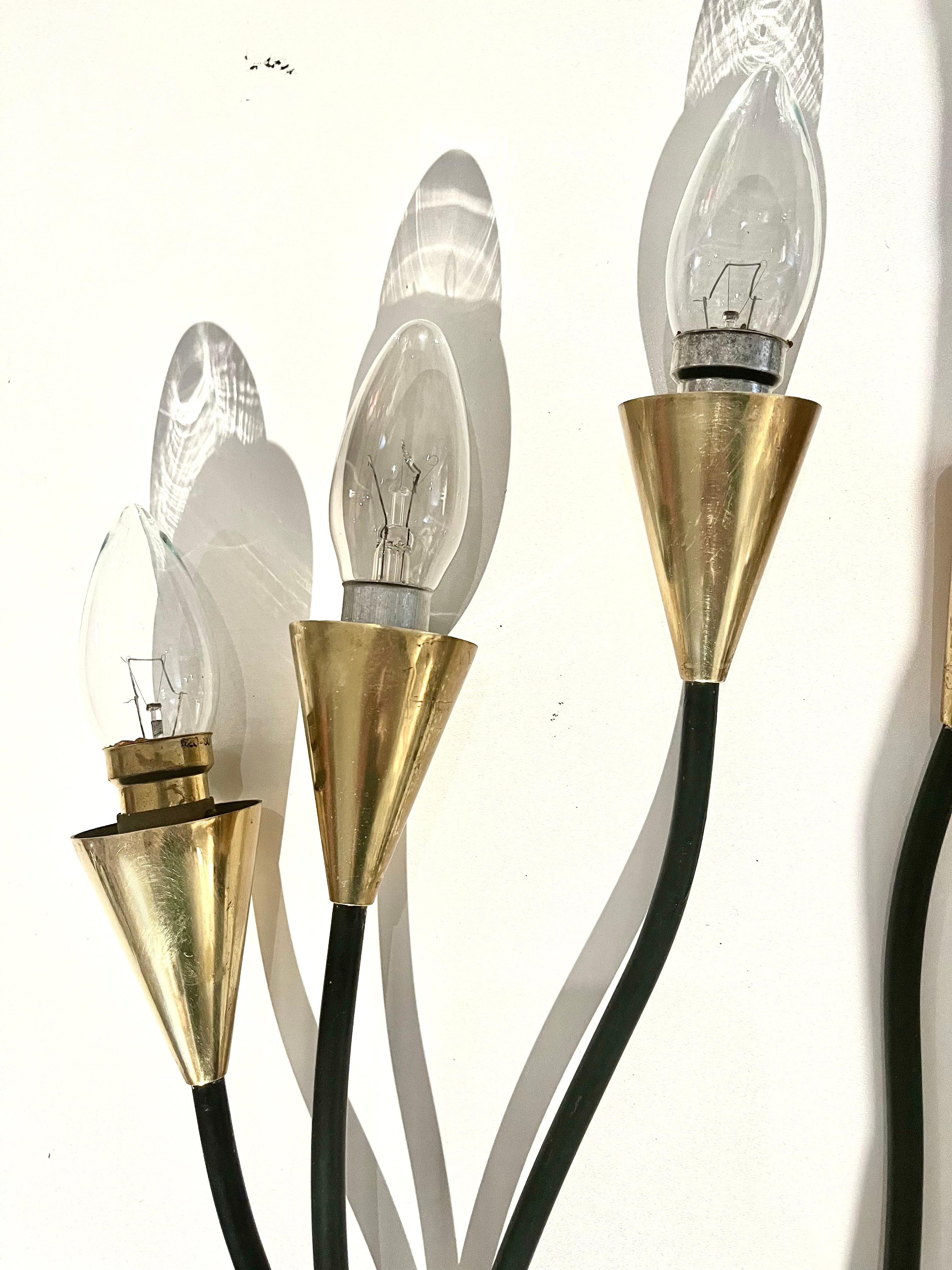 Coppia di lampade da parete Sconce del Mid Century  Maison Lunel Model Arum in vendita 6