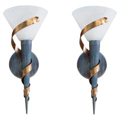 Vintage Mid-Century Pair of Wall Sconces, 1970s