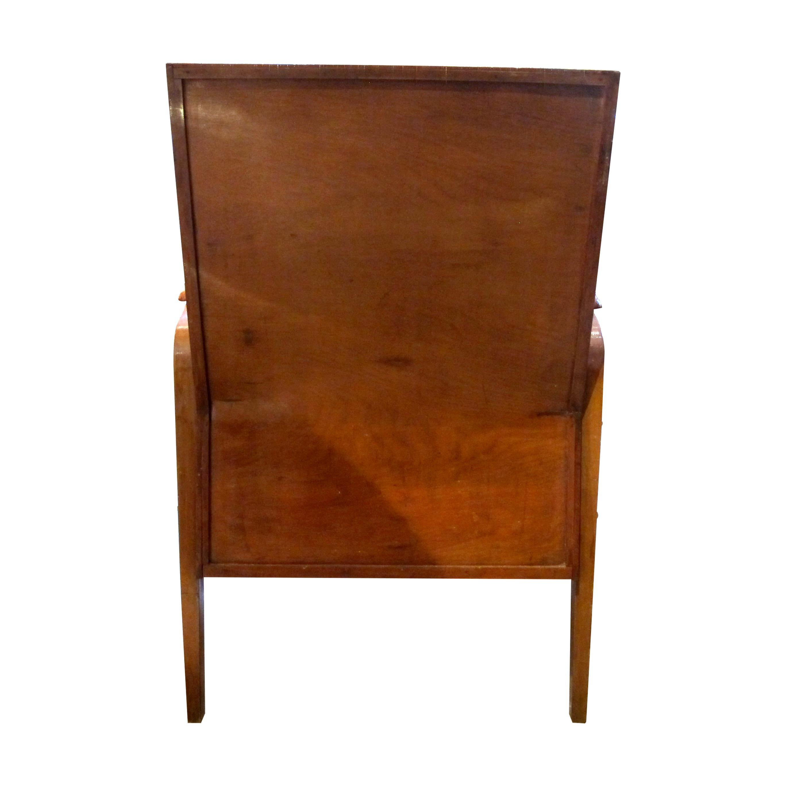 Mid-Century Pair of Wood-Slatted Curved Chair, Italian For Sale 2