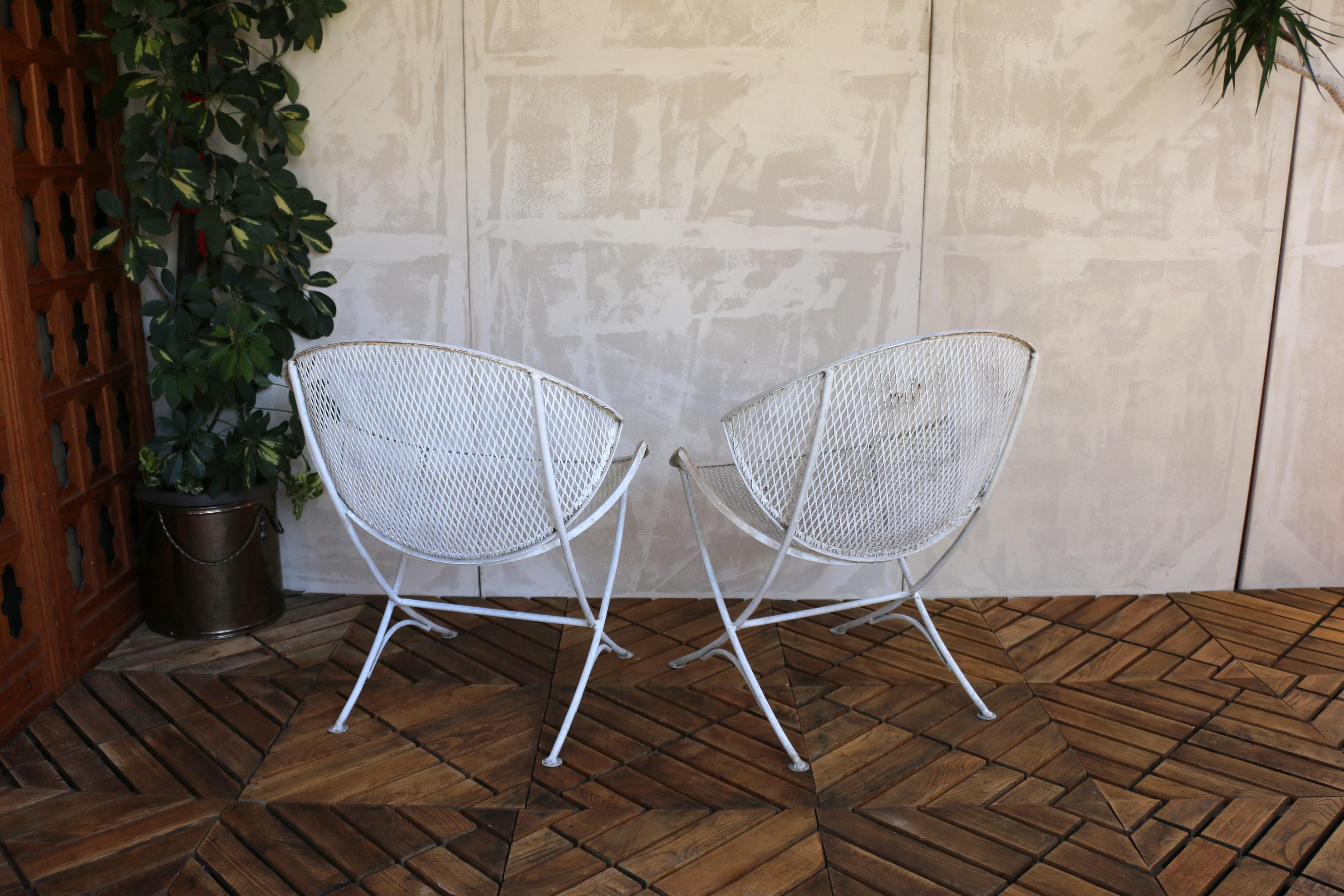 1950er Jahre Ein Paar schmiedeeiserne Terrassenstühle von Maurizio Tempestini für Salterini im Angebot 3
