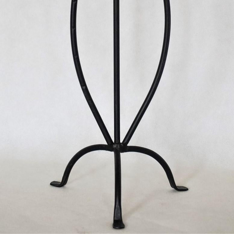 Midcentury Pair of Wrought Iron Tripod Candleholders For Sale 2
