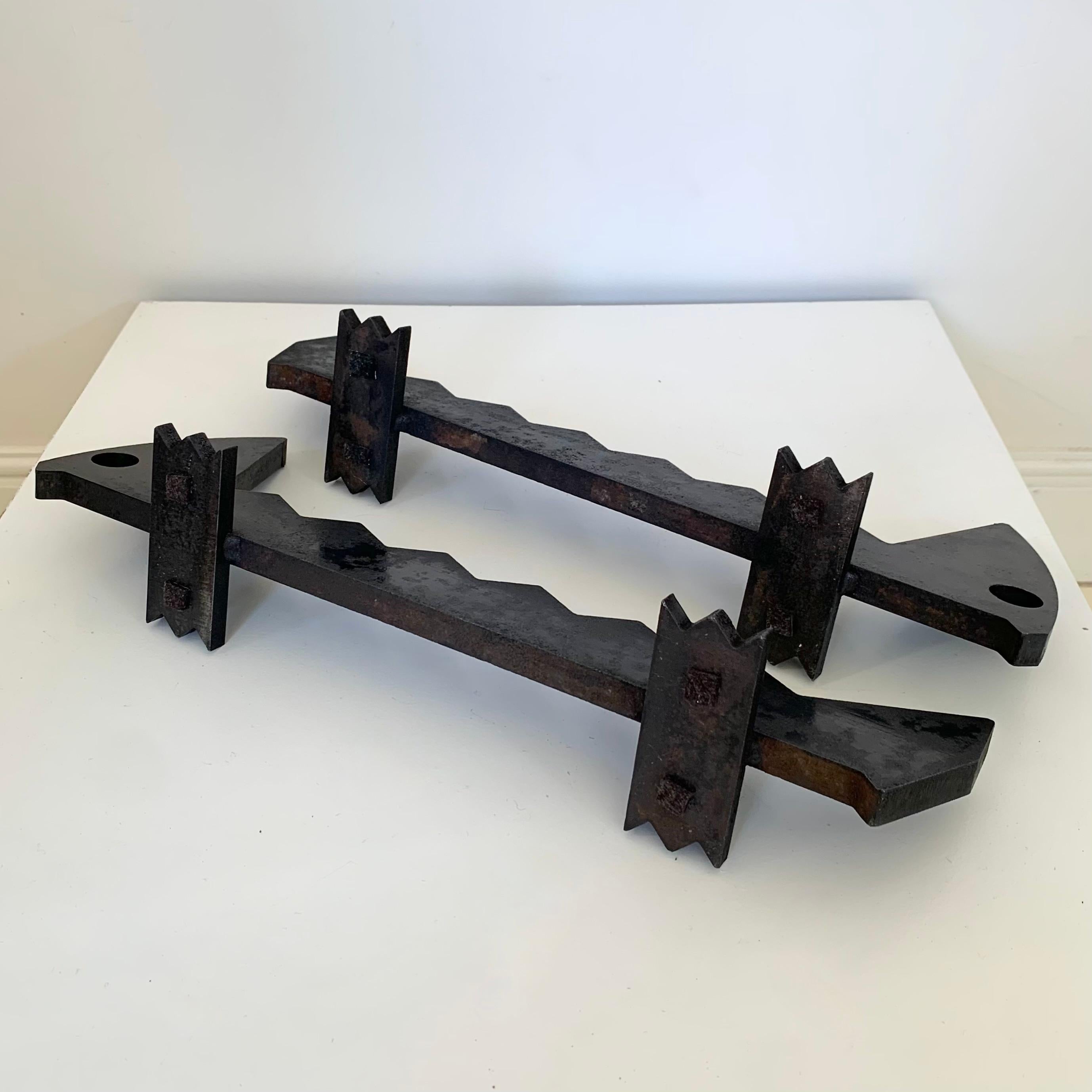 Mid-Century Pair Of Zoomorphic Andirons, circa 1960, France. For Sale 7