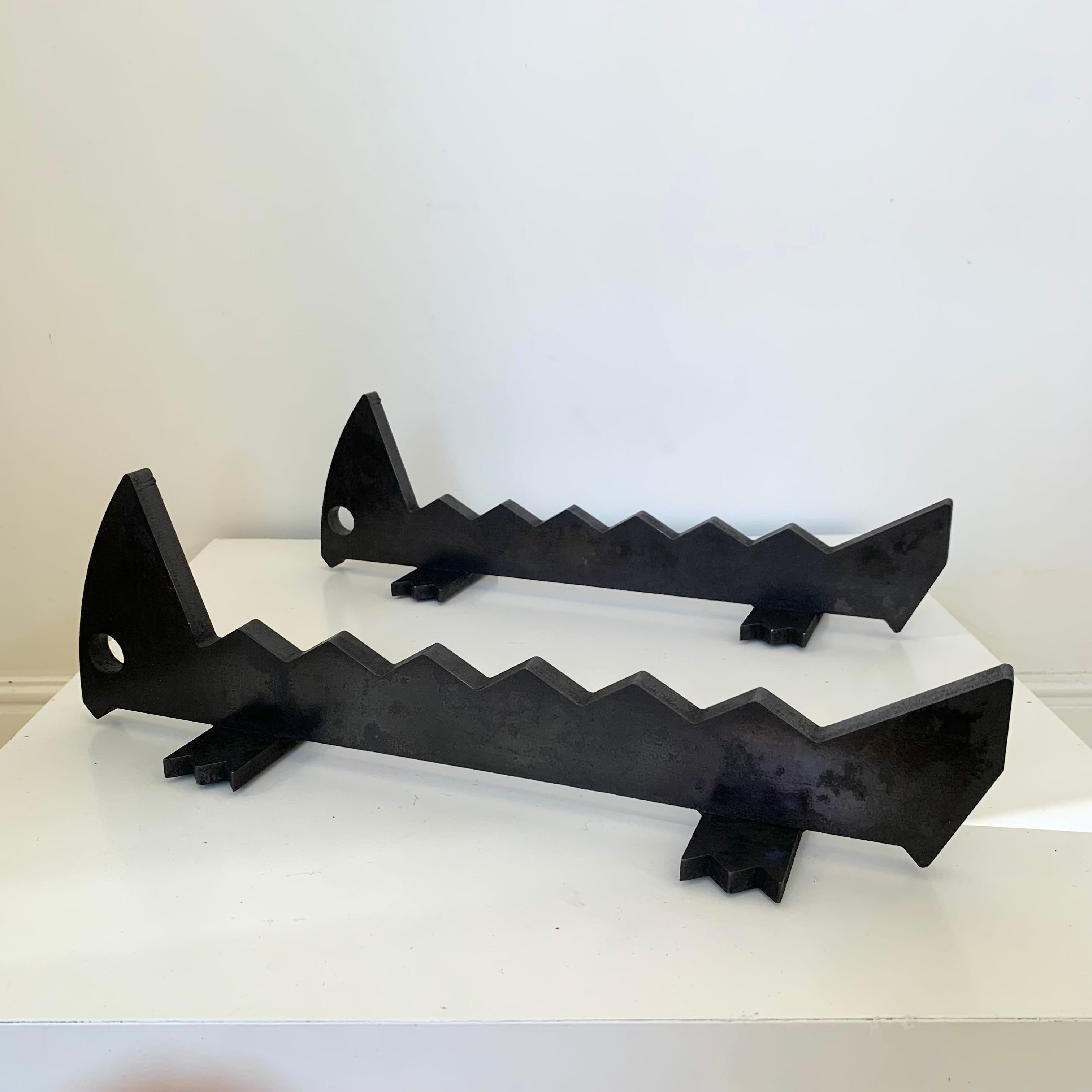 Mid-Century Pair Of Zoomorphic Andirons, circa 1960, France. For Sale 8