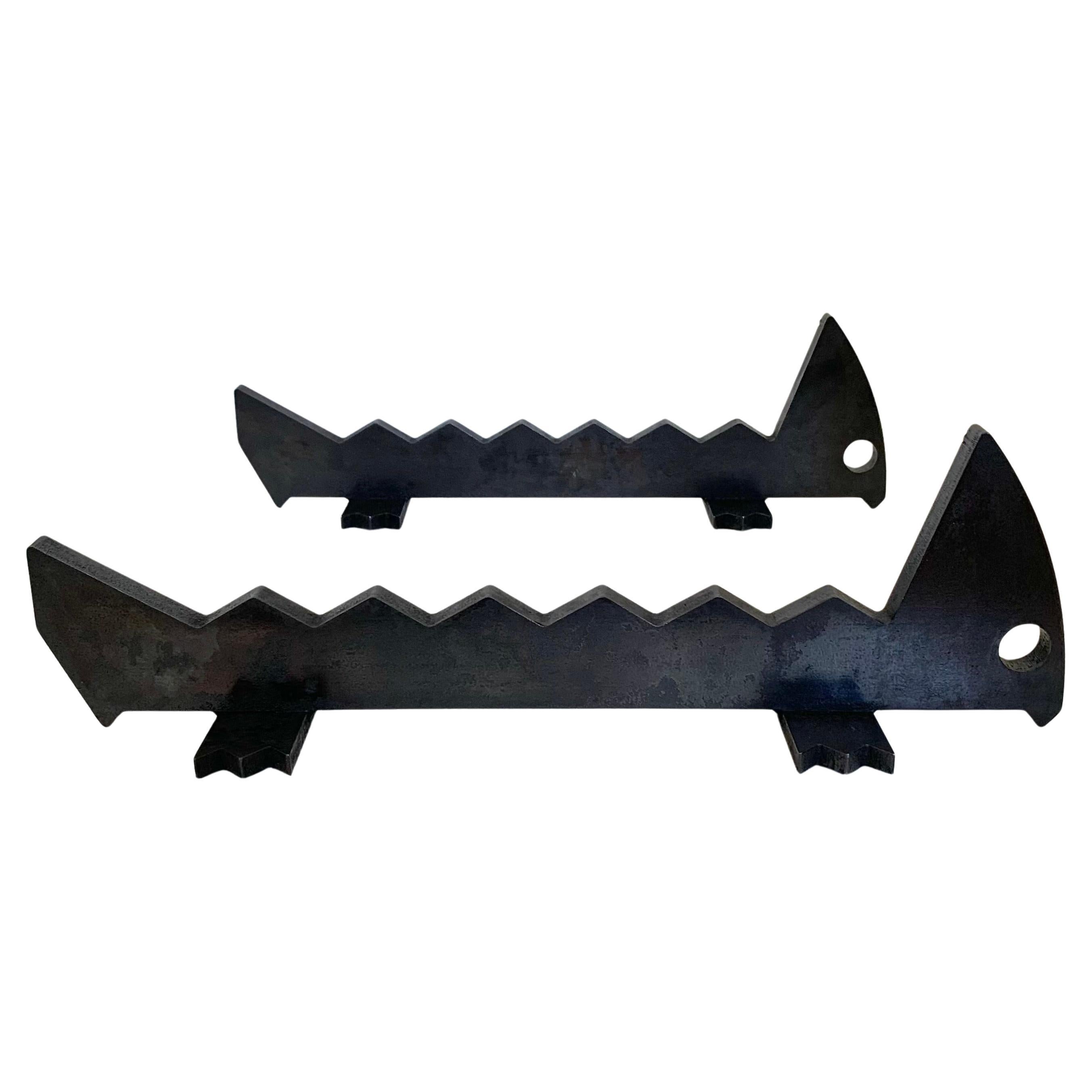Mid-Century Pair Of Zoomorphic Andirons, circa 1960, France. For Sale 10