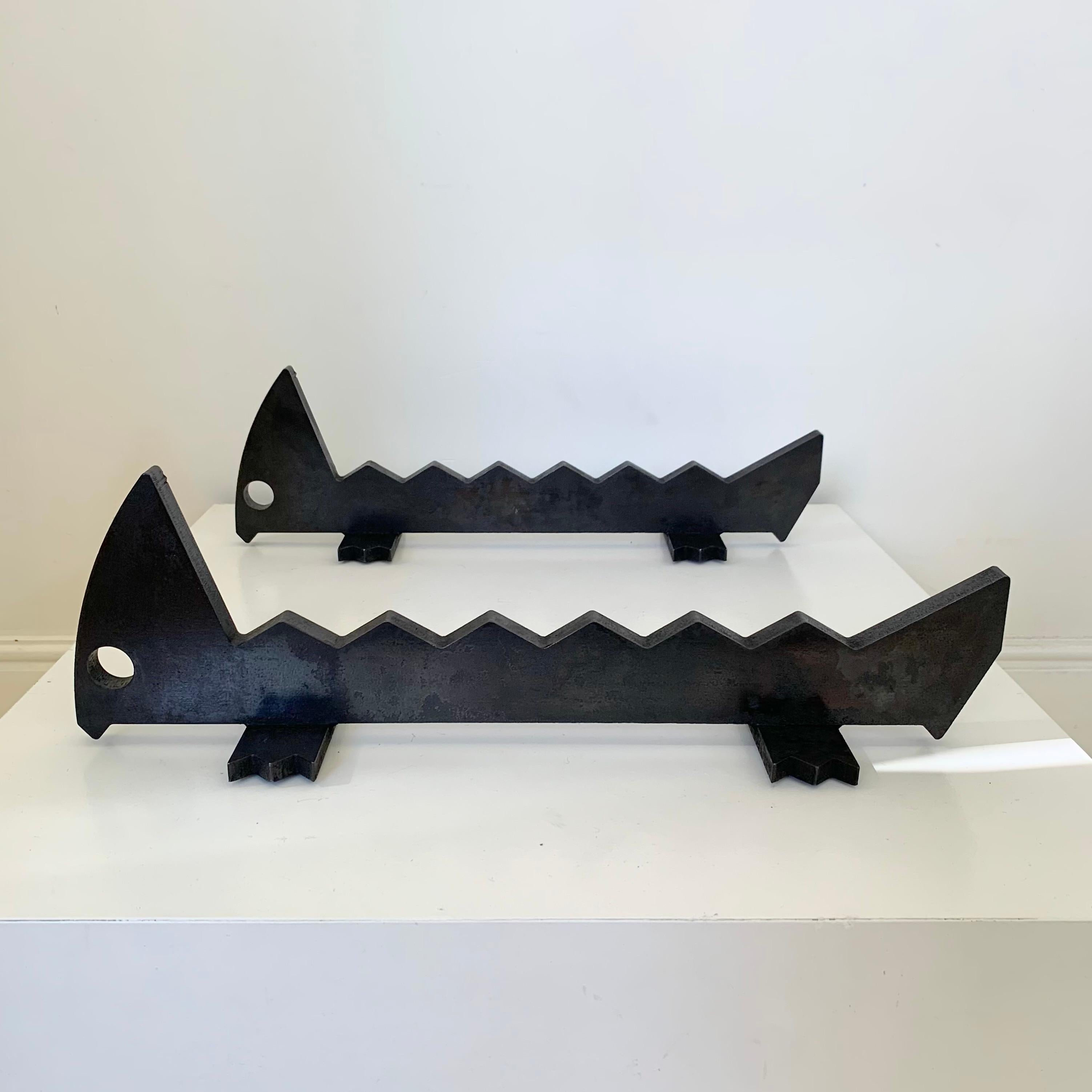Mid-Century Modern Mid-Century Pair Of Zoomorphic Andirons, circa 1960, France. For Sale