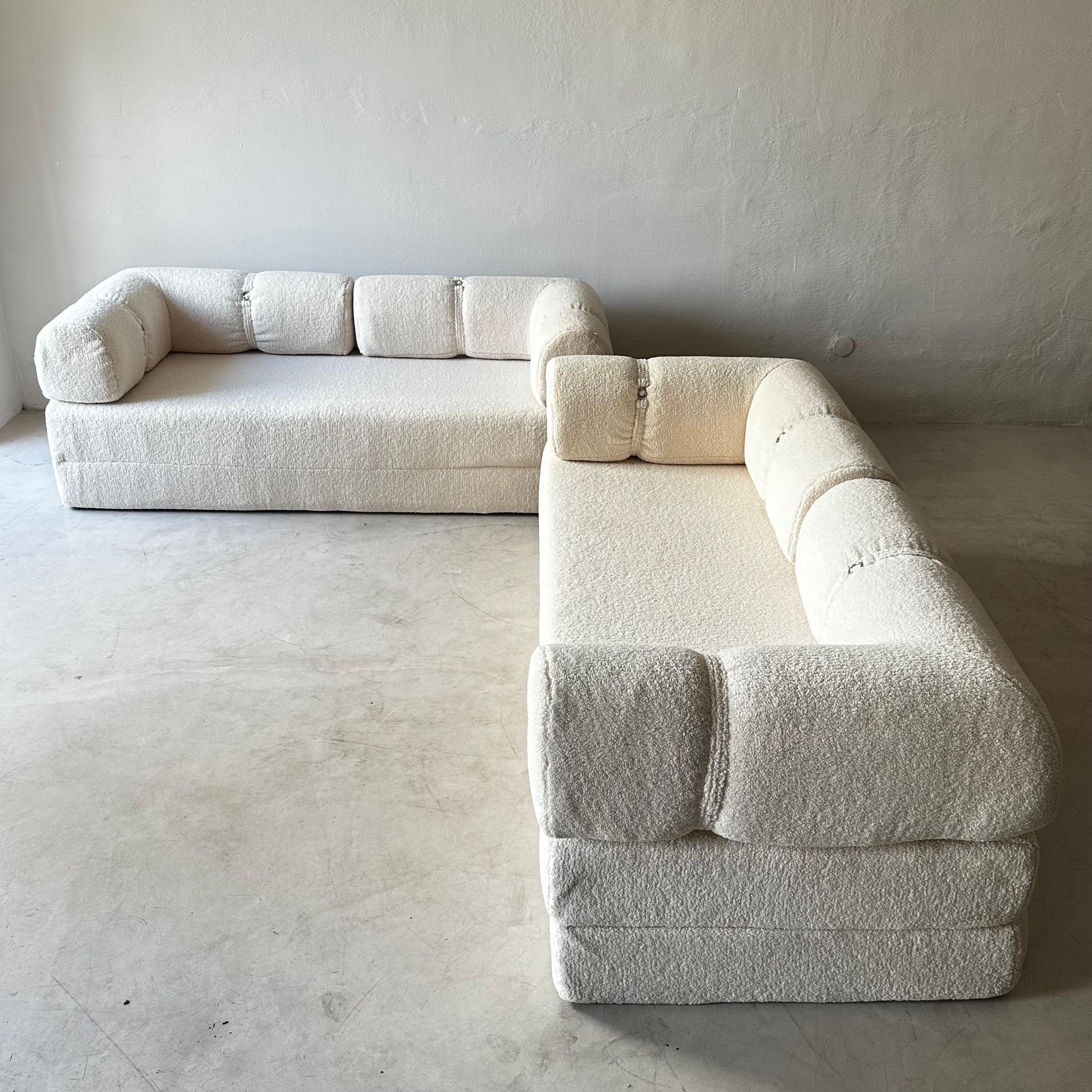 Mid-Century Modern Mario Bellini Style Sofa's Daybeds Two Pieces Available, Italy, 1970s For Sale