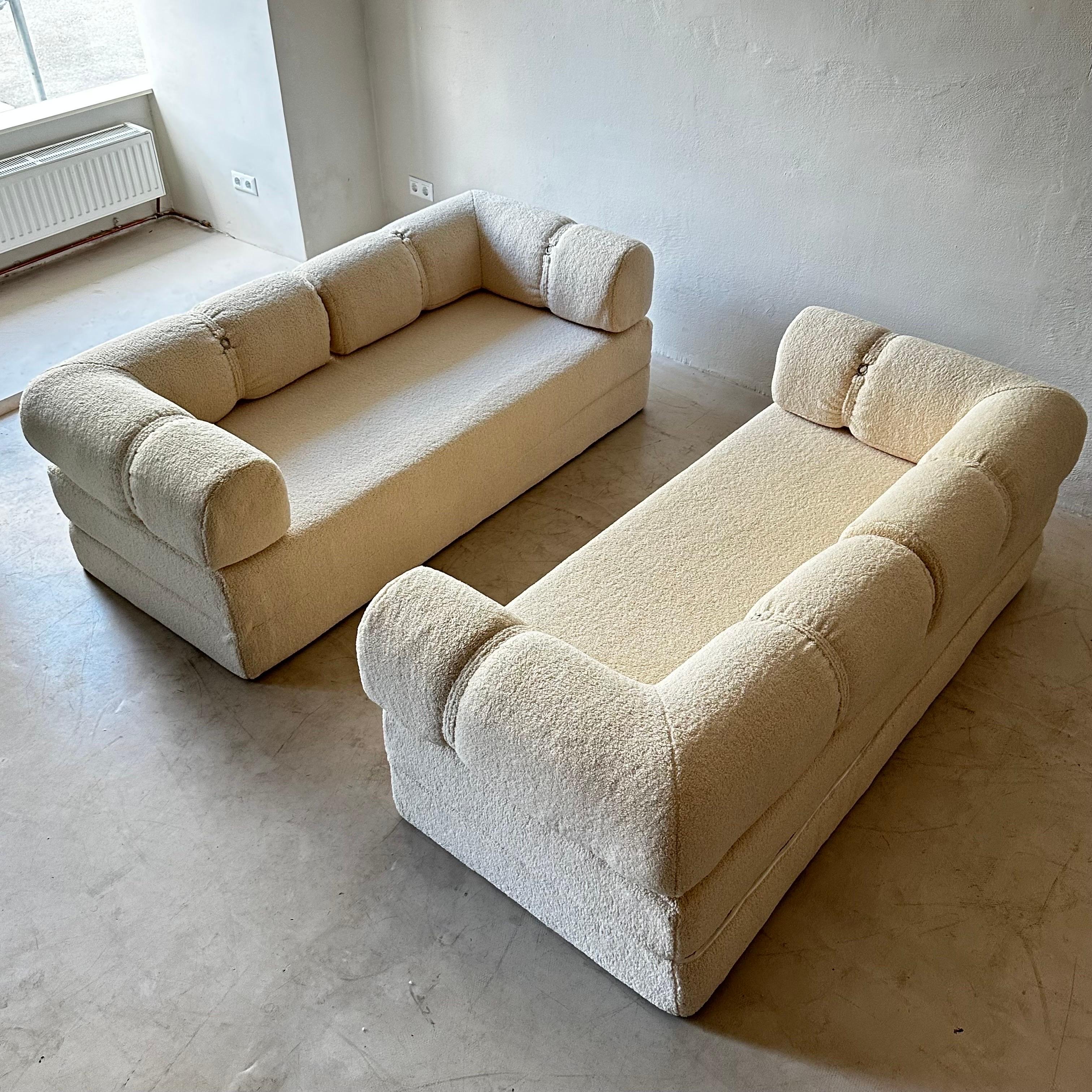 Italian Mario Bellini Style Sofa's Daybeds Two Pieces Available, Italy, 1970s For Sale
