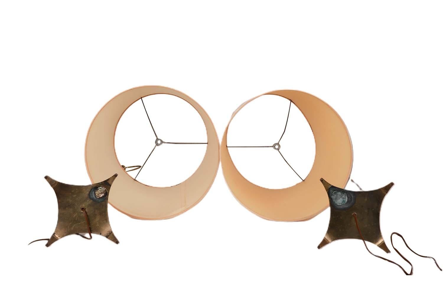 Mid-Century Modern Mid Century Pair Tall Stiffel Brass Candlestick Lamps Tommi Parzinger