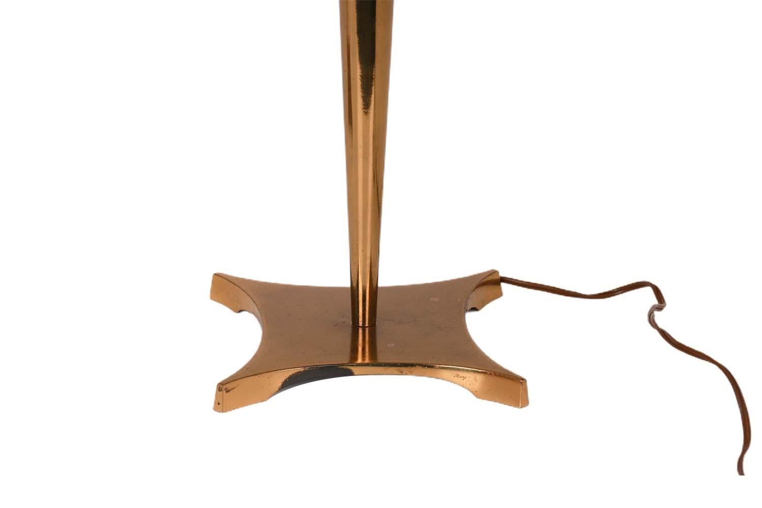 Late 20th Century Mid Century Pair Tall Stiffel Brass Candlestick Lamps Tommi Parzinger