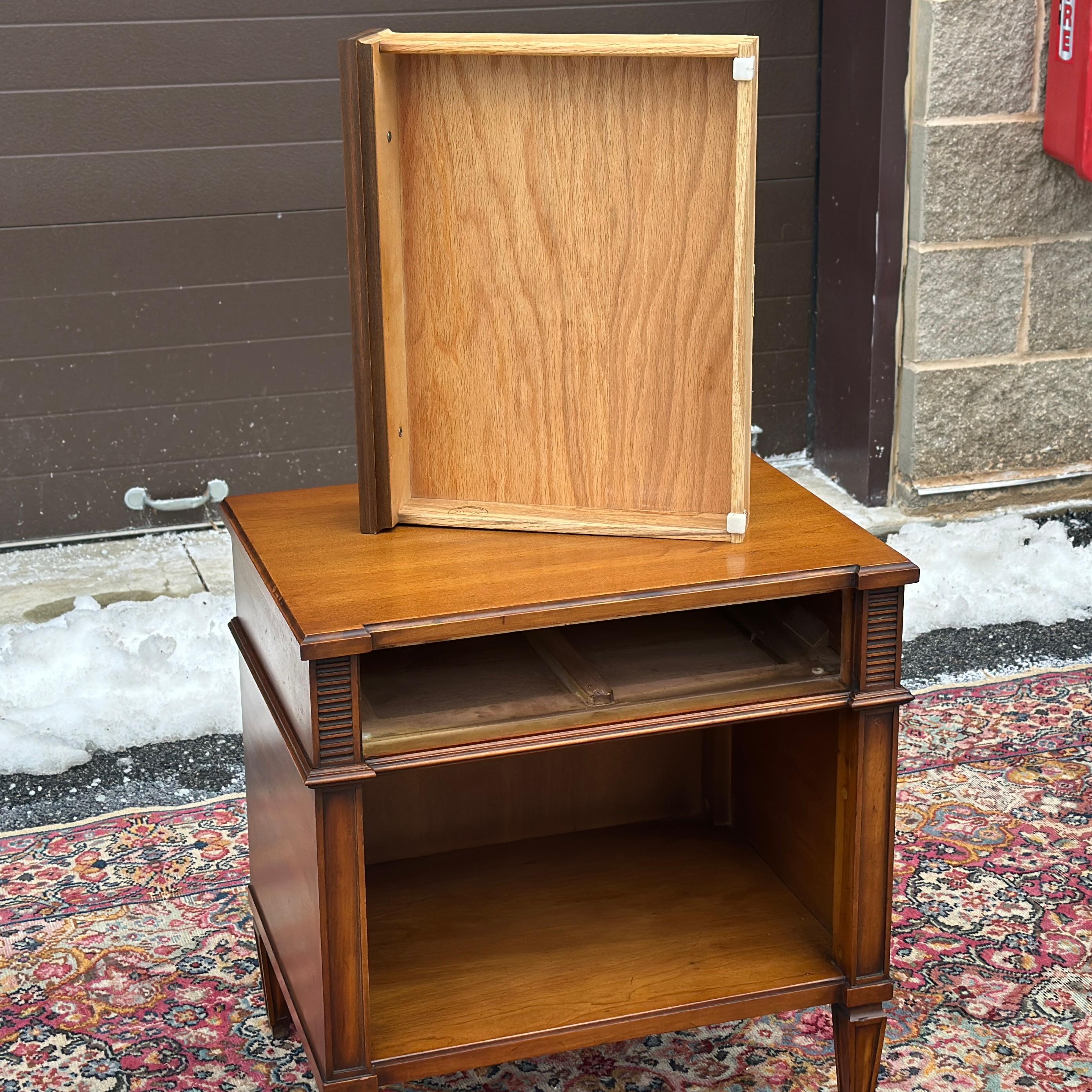 Mid-Century Palazzo by Drexel Nightstand With Single Drawer and Open Shelf 3