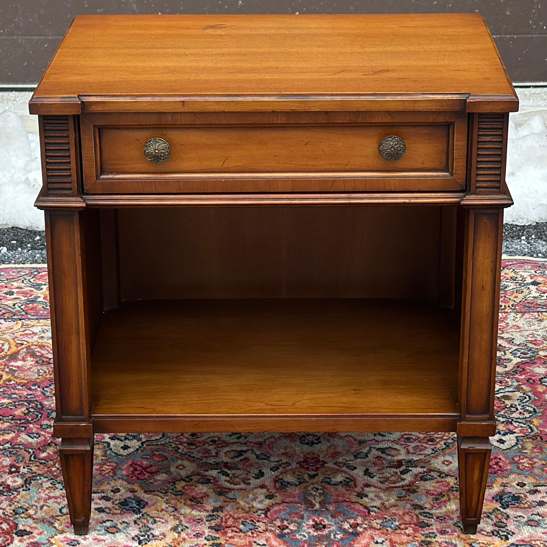 Mid-Century Palazzo by Drexel Nightstand With Single Drawer and Open Shelf 4