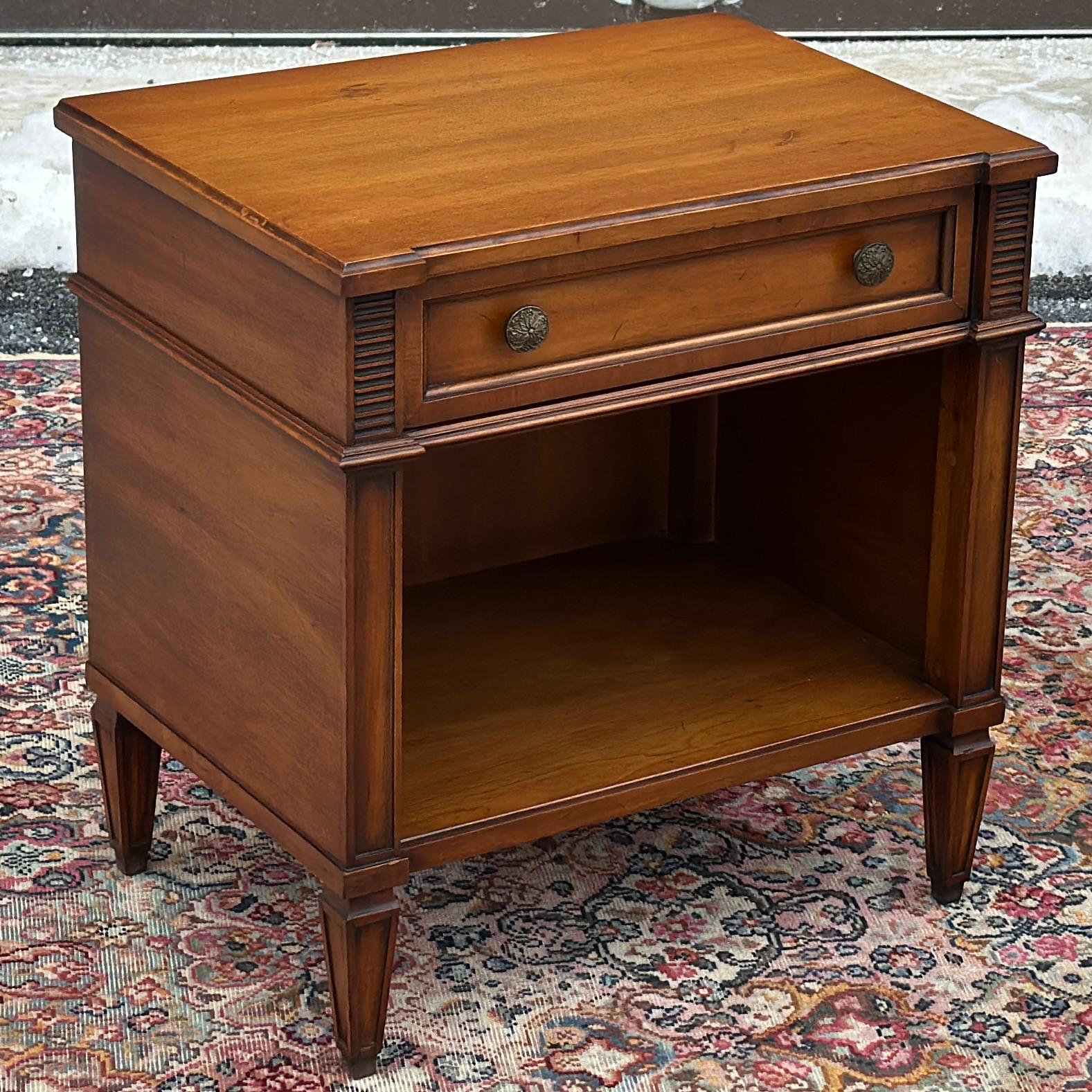 Mid-Century Palazzo by Drexel Nightstand With Single Drawer and Open Shelf 5