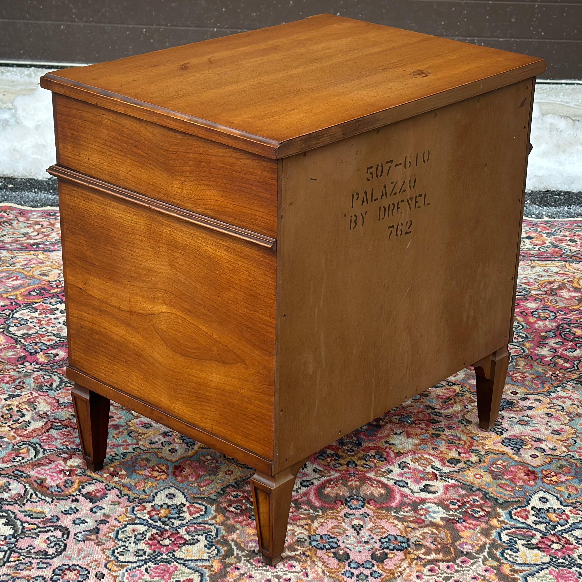 American Mid-Century Palazzo by Drexel Nightstand With Single Drawer and Open Shelf