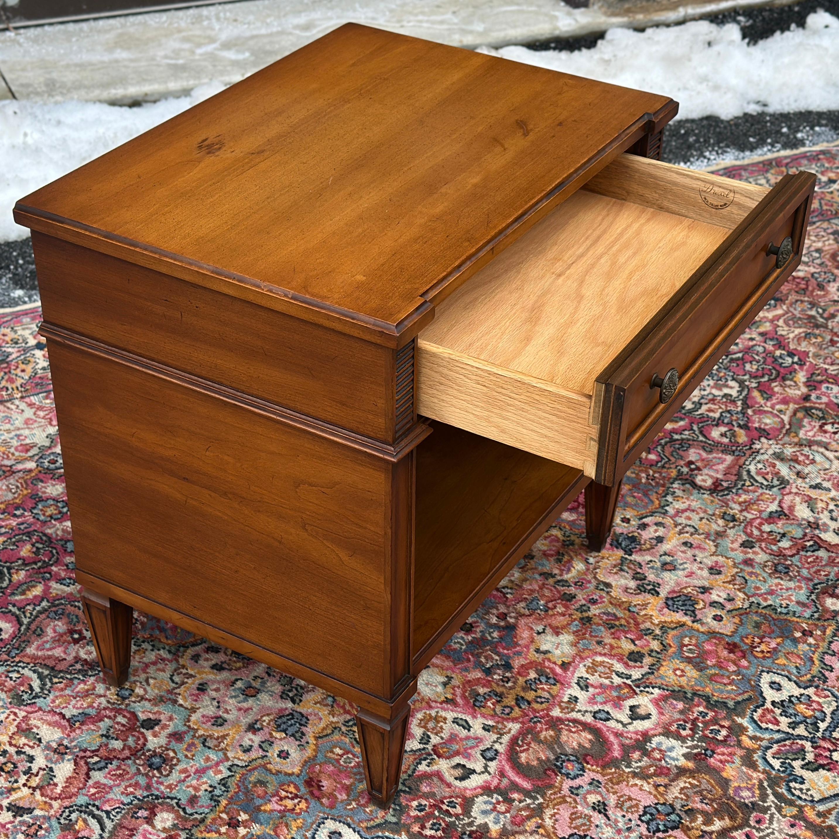 Hand-Crafted Mid-Century Palazzo by Drexel Nightstand With Single Drawer and Open Shelf