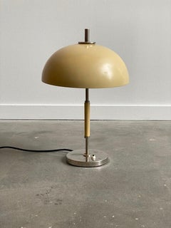 Mid Century Pale Yellow Dome Table Lamp