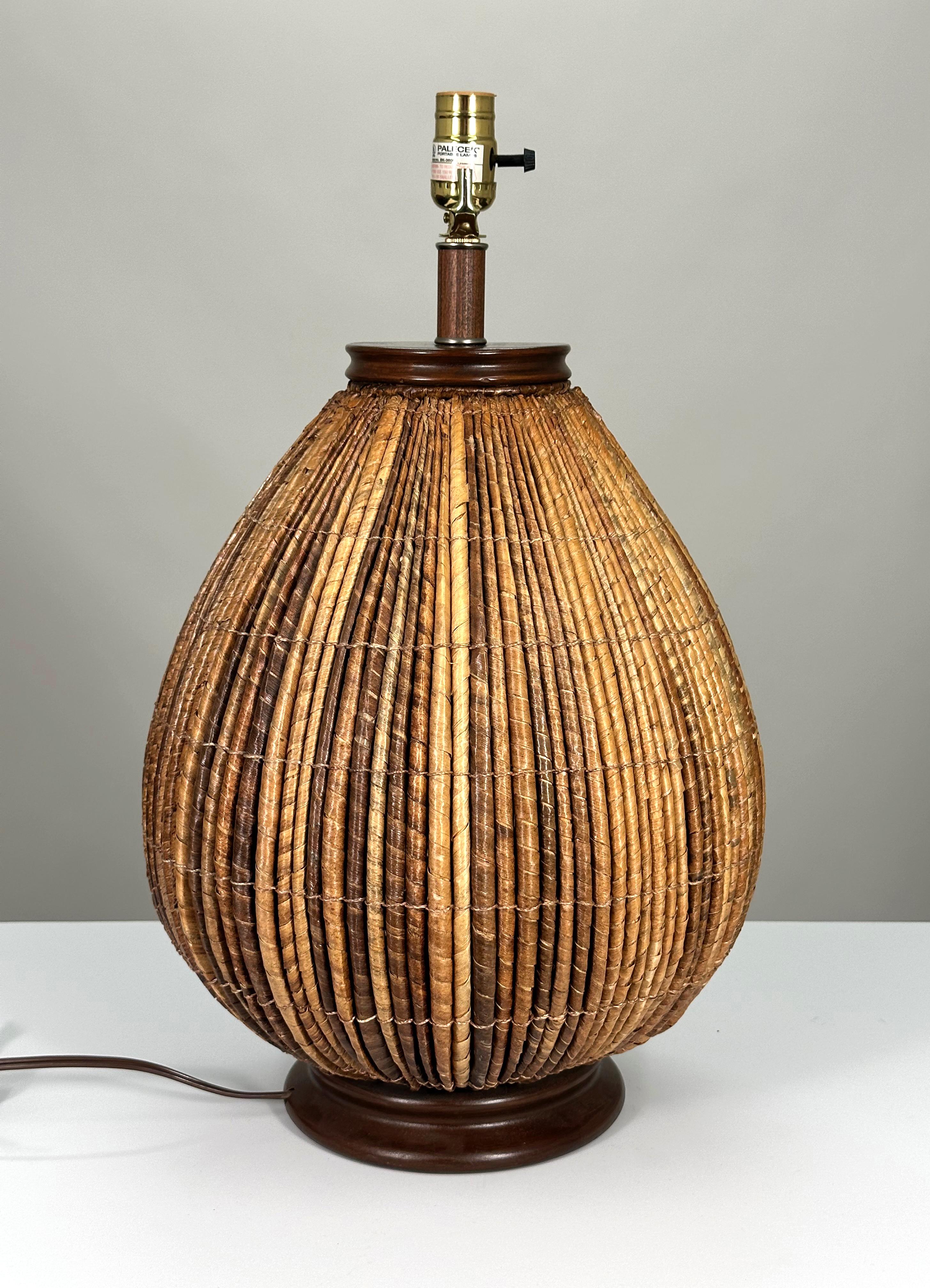 woven table lamp