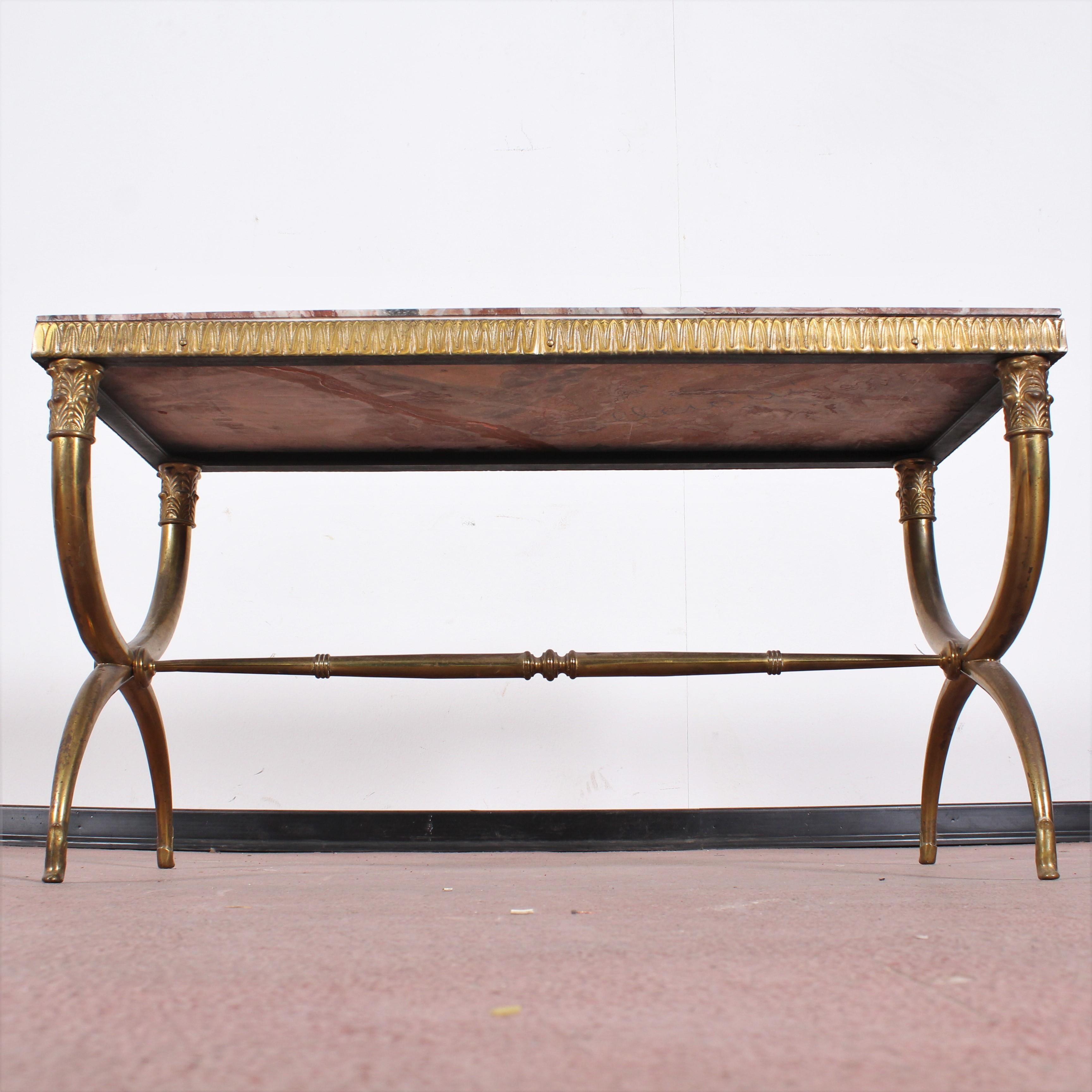 Midcentury Paolo Buffa Marble and Brass Coffee Table, 1950s, Italy 7