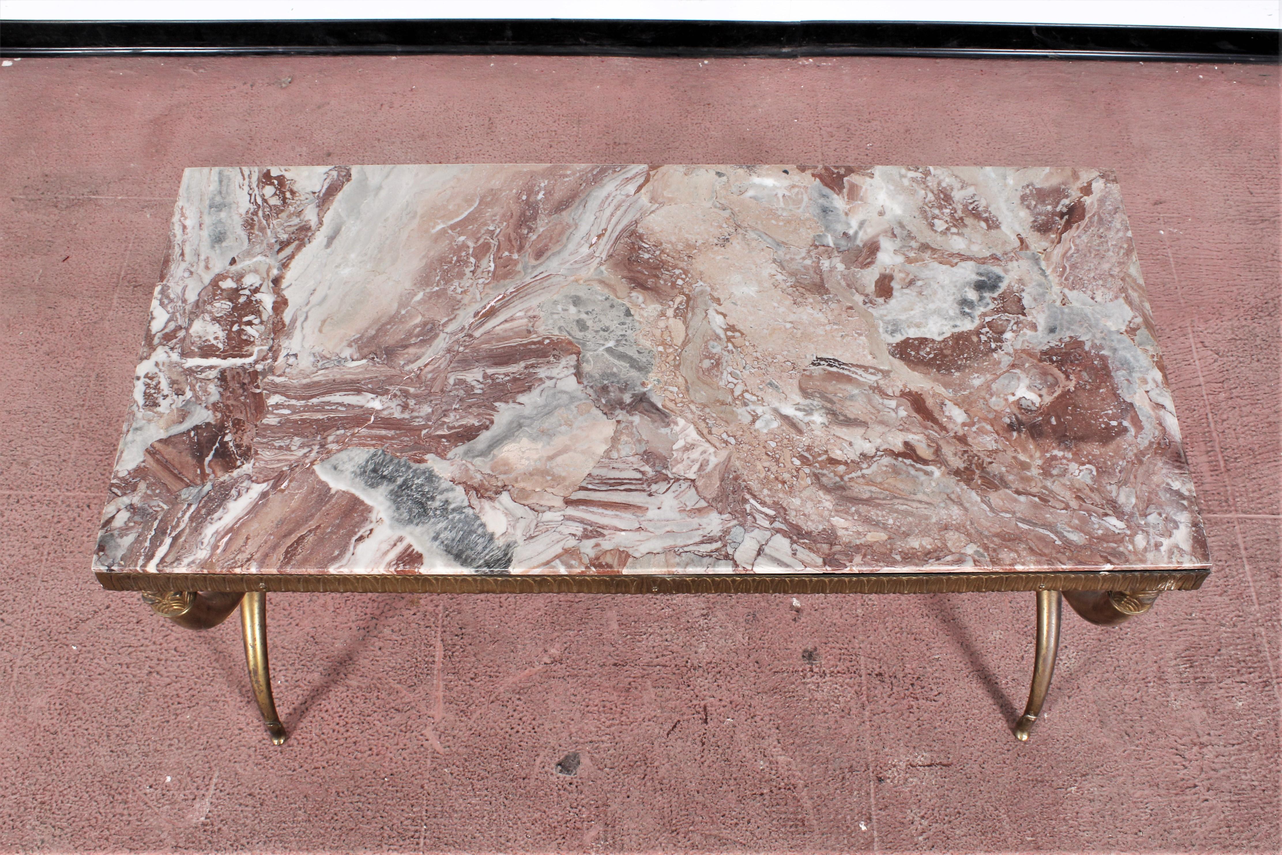 Midcentury Paolo Buffa Marble and Brass Coffee Table, 1950s, Italy 12