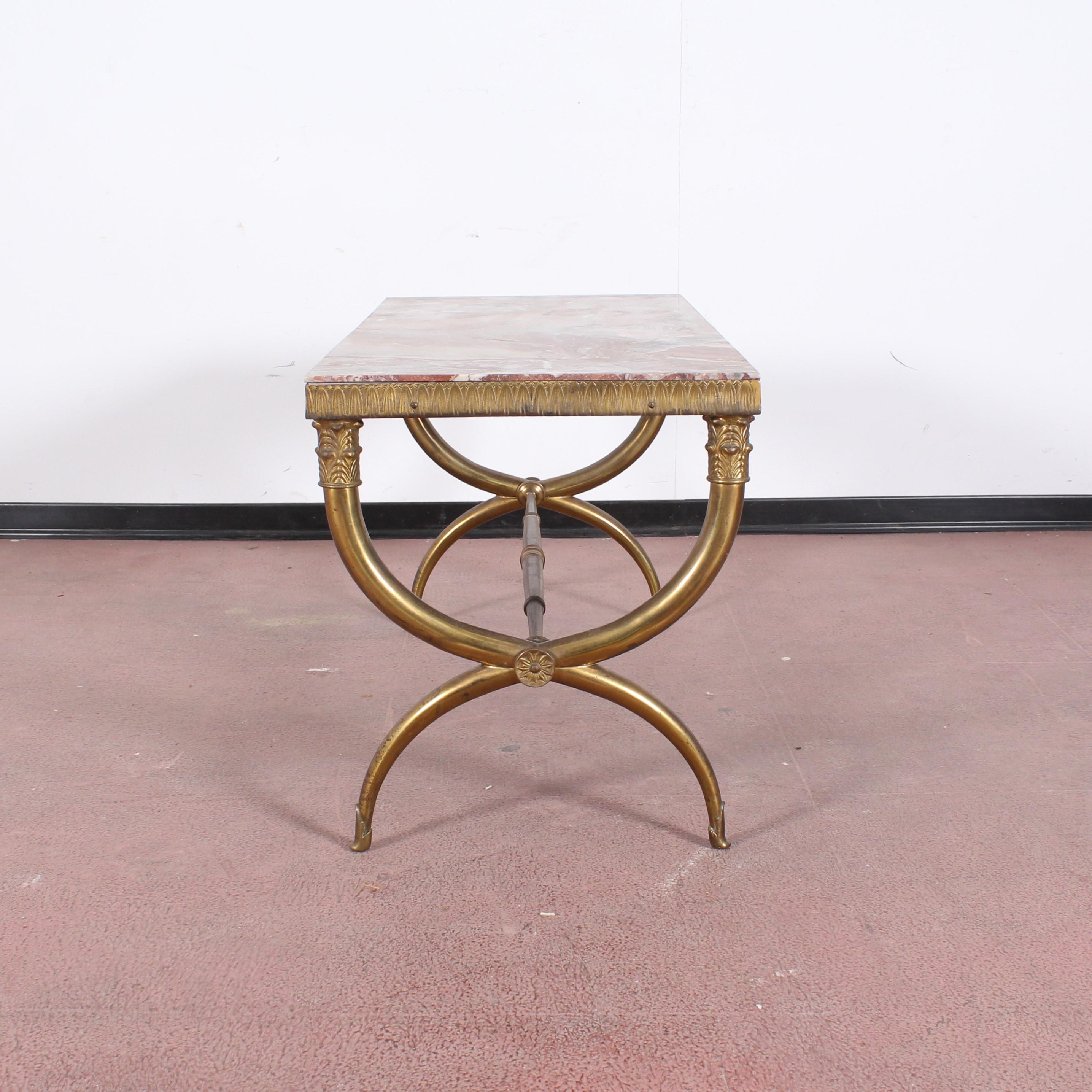 Midcentury Paolo Buffa Marble and Brass Coffee Table, 1950s, Italy 2
