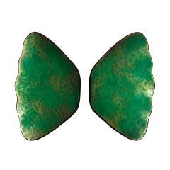 Tirador de puerta italiano de mediados de siglo Paolo De Poli Azul-Gio Ponti de cobre esmaltado años 50