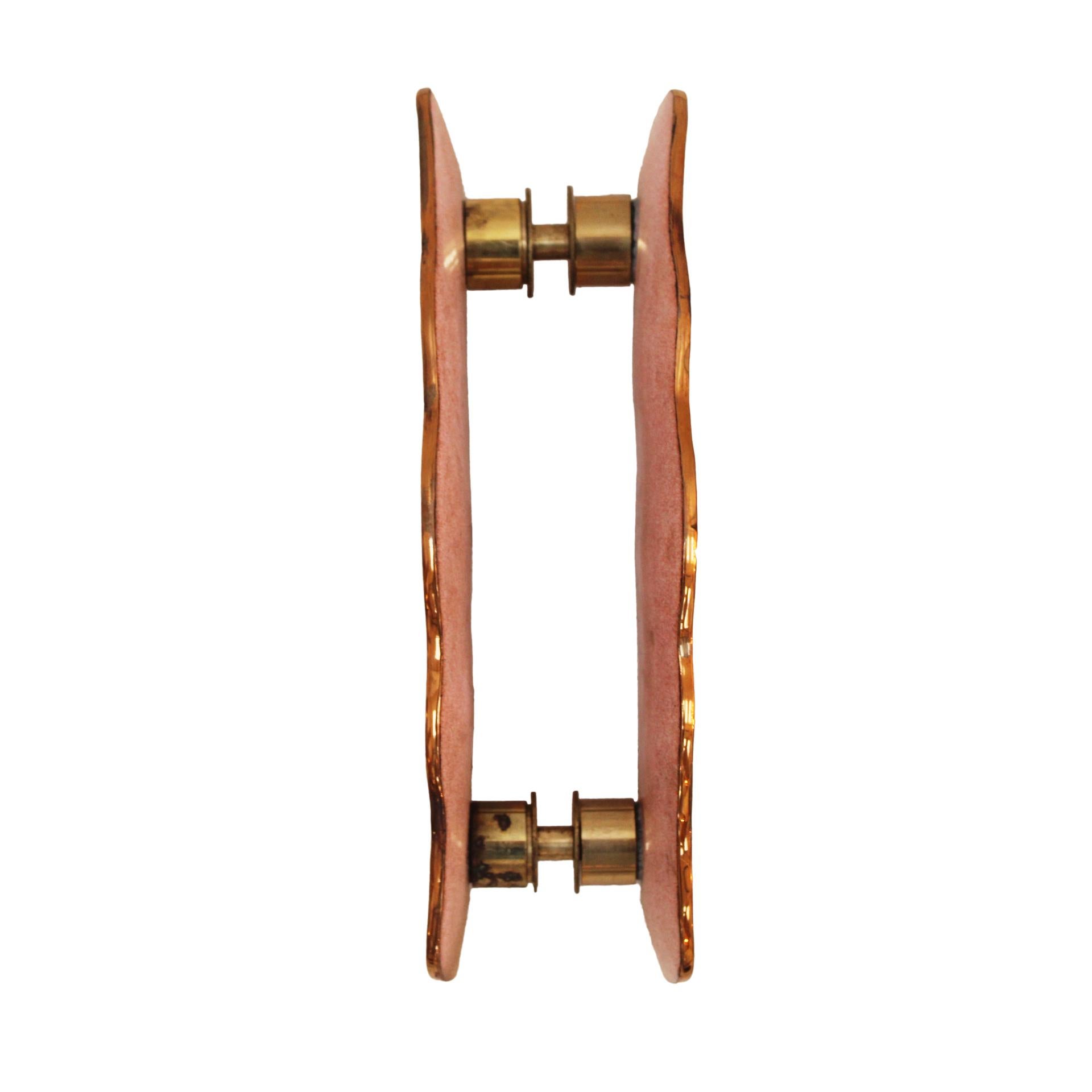 Mid-Century Paolo De Poli Red Enameled Copper Italian Door Handle, circa 1960 1