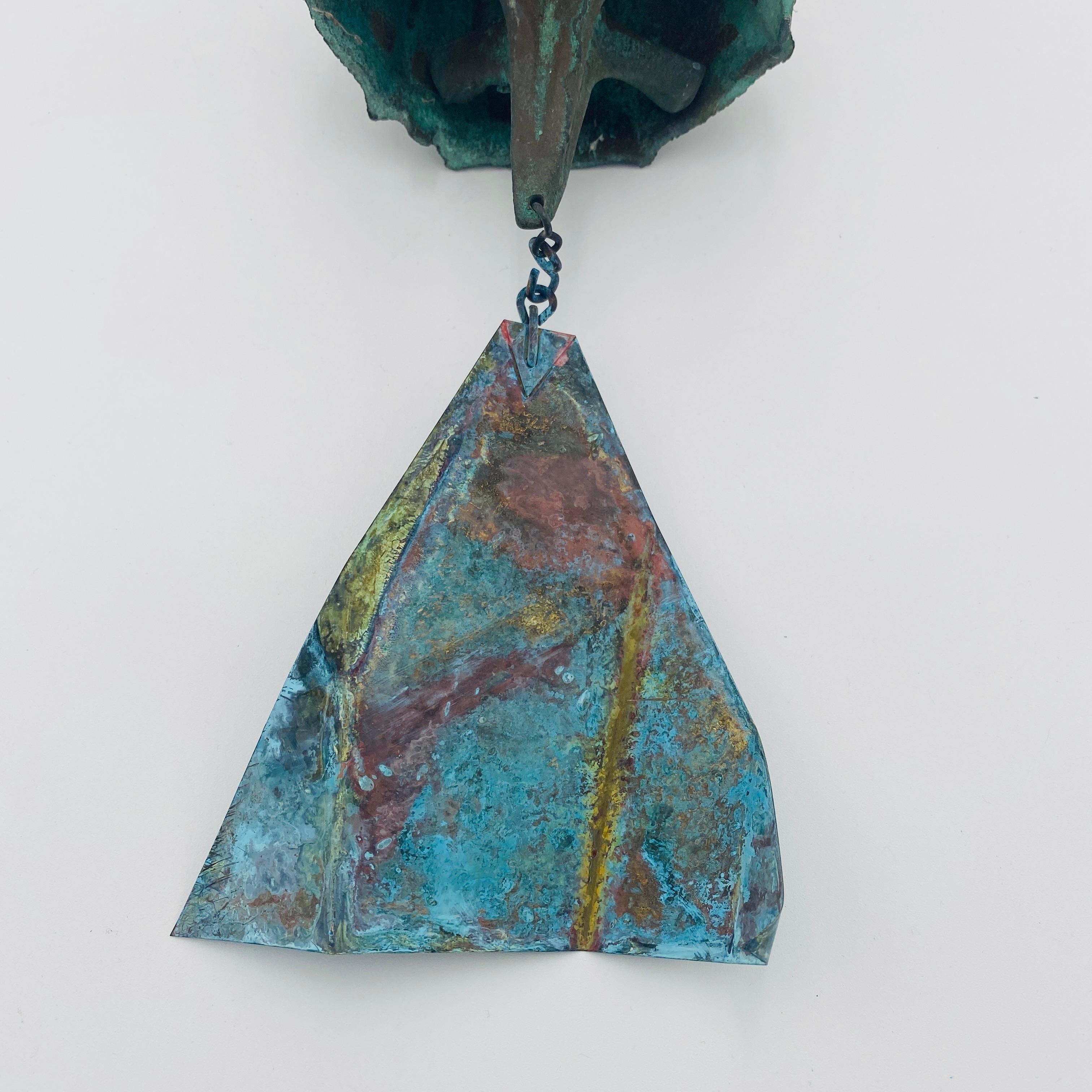Campana de viento de bronce de mediados de siglo Paolo Soleri Años 60 en venta 8