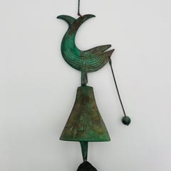 Mid Century Paolo Soleri Bronze Wind Chime Bell "Save the Whale" Arcosanti 1980s