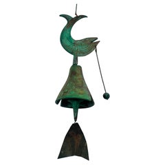 Mid Century Paolo Soleri Bronze Wind Chime Bell "Save the Whale" Arcosanti 1980s