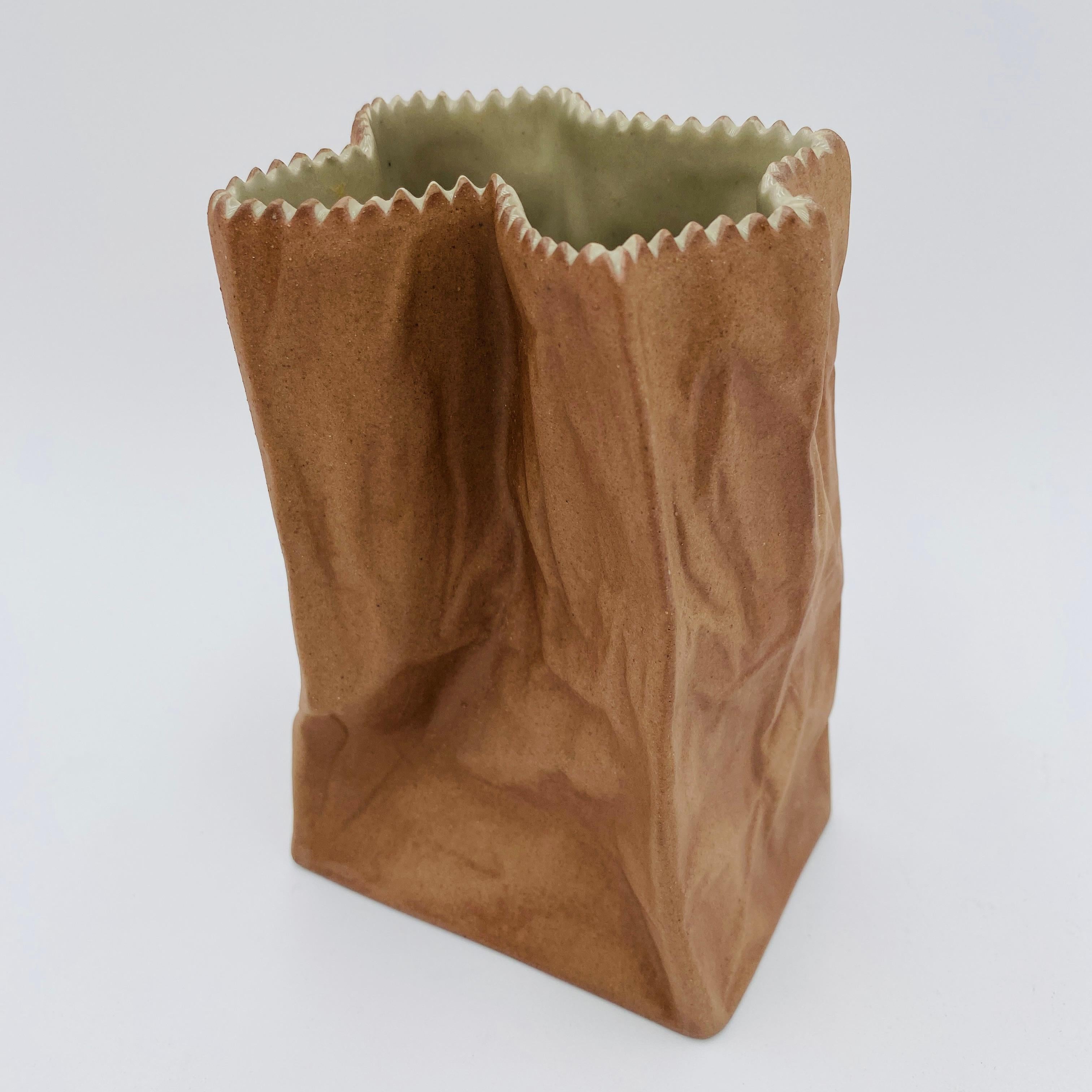 Iconic “Paper Bag Vase”, designed by Tapio Wirkkala, the great Finnish glassmaker, industrial designer, and artist, circa 1977, for Rosenthal’s Studio Line 