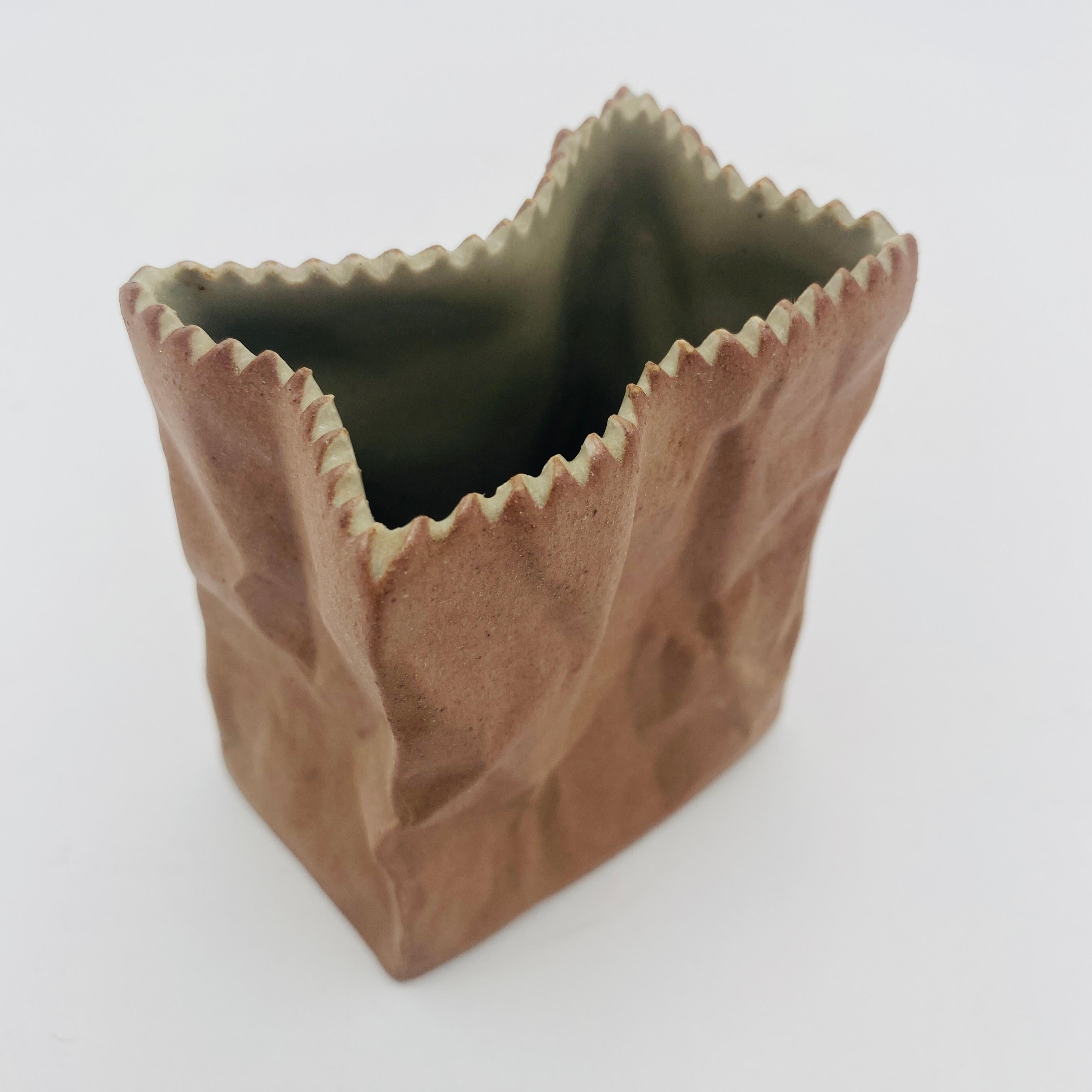 Iconic “Paper Bag Vase”, designed by Tapio Wirkkala, the great Finnish glassmaker, industrial designer, and artist, circa 1977, for Rosenthal’s Studio Line 