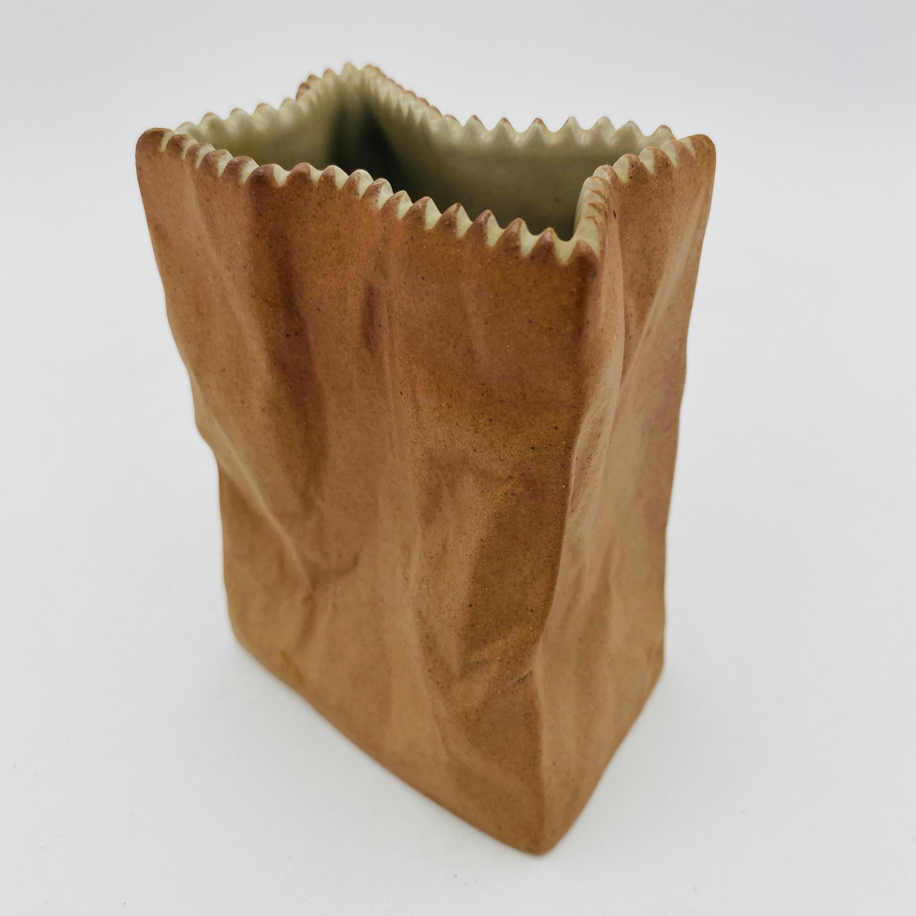 Iconic “Paper Bag Vase”, designed by Tapio Wirkkala, the great Finnish glassmaker, industrial designer, and artist, circa 1977, for Rosenthal’s Studio Line 