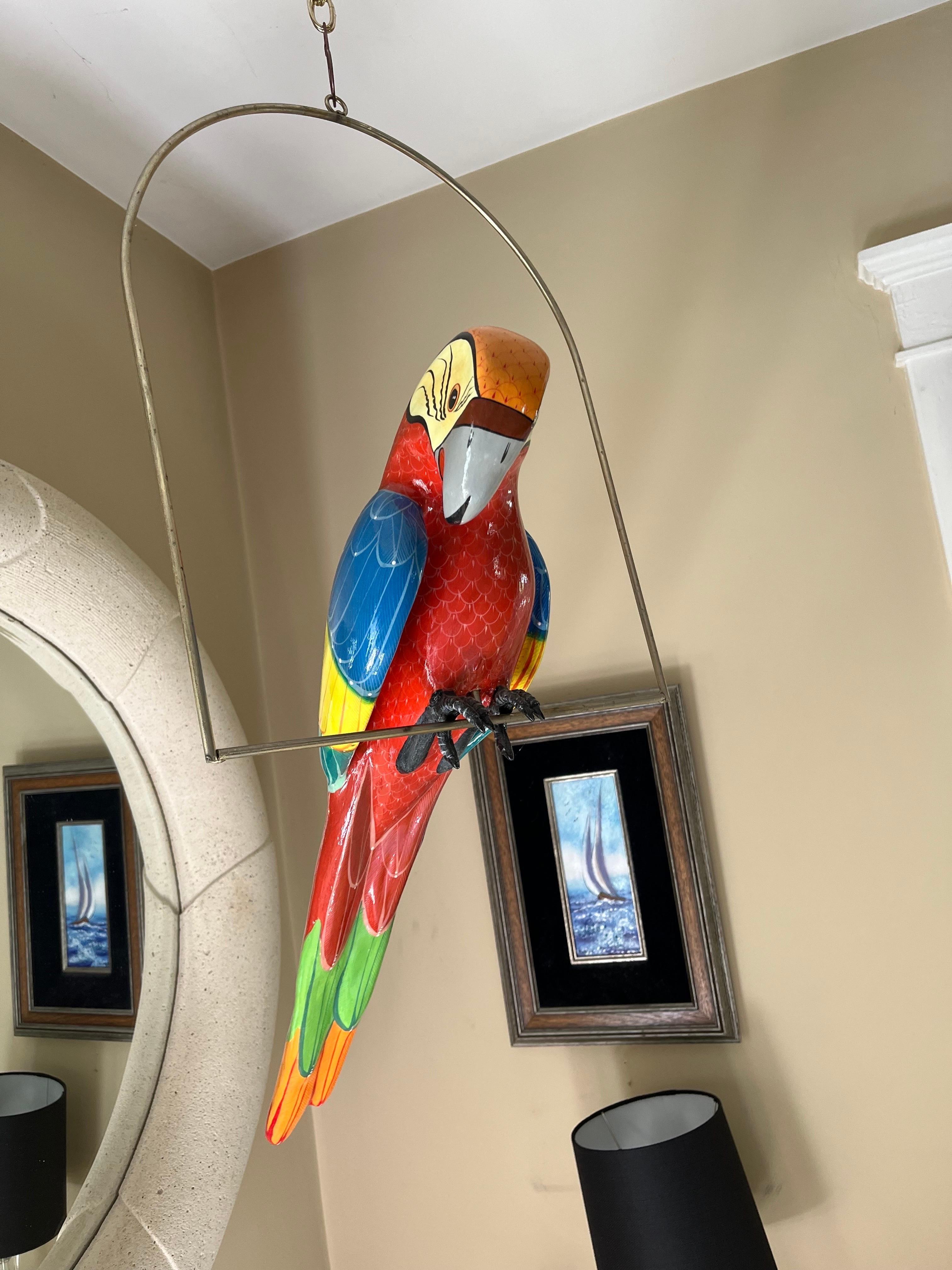 paper mache parrots