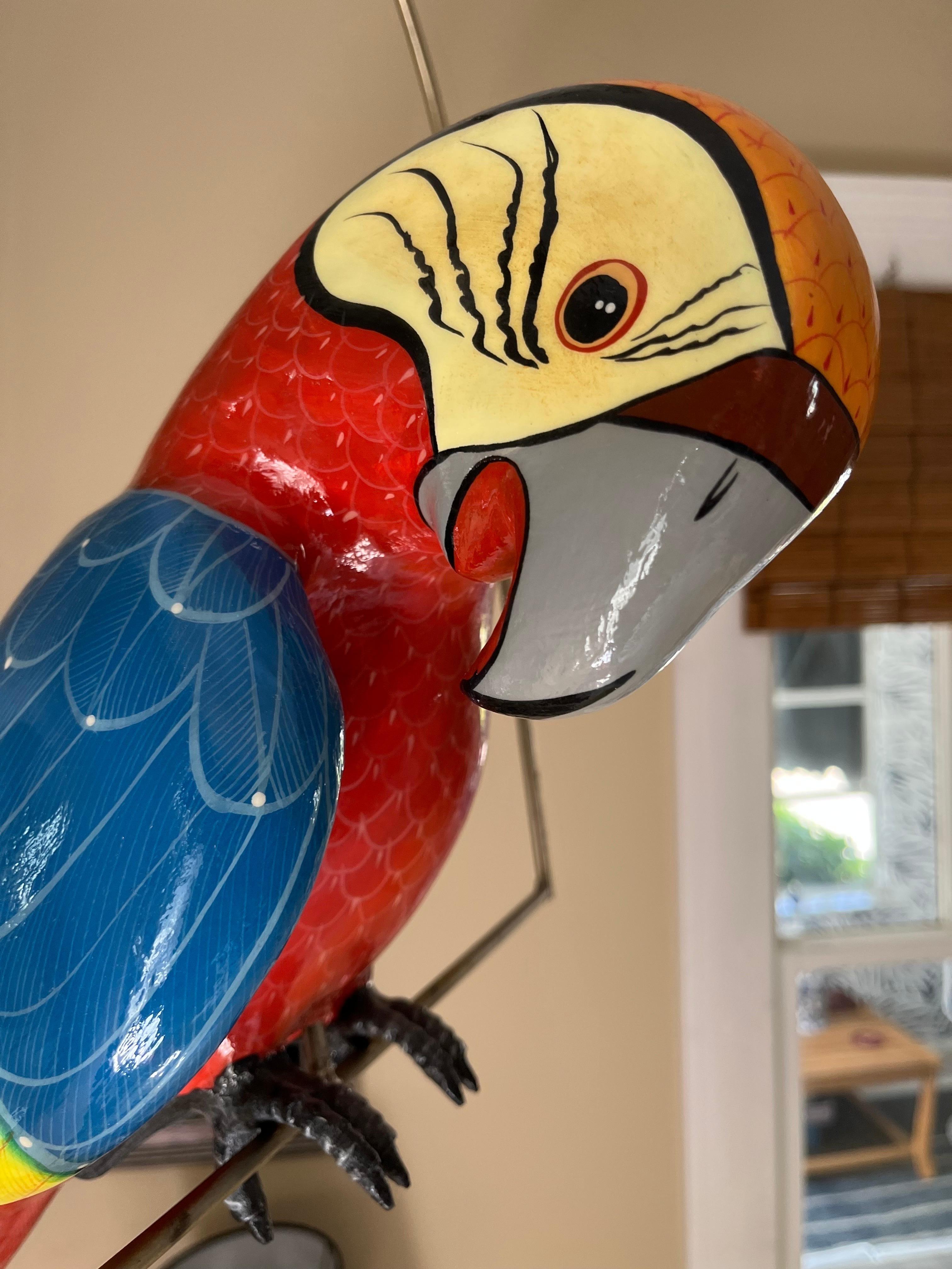 Unknown Mid Century Paper Mache Parrot Raul Aguavo For Sale