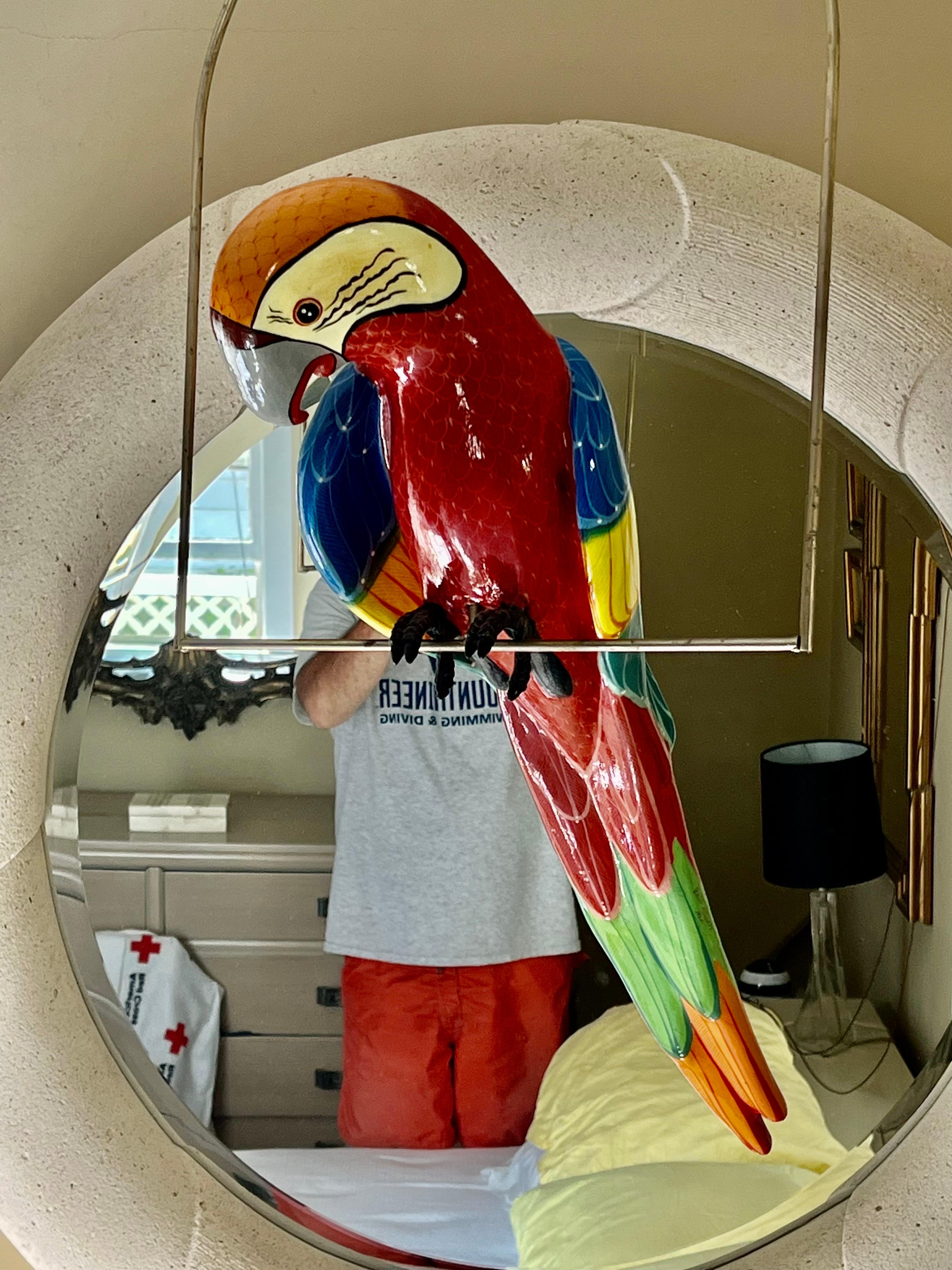 Mid Century Paper Mache Parrot Raul Aguavo In Good Condition For Sale In W Allenhurst, NJ