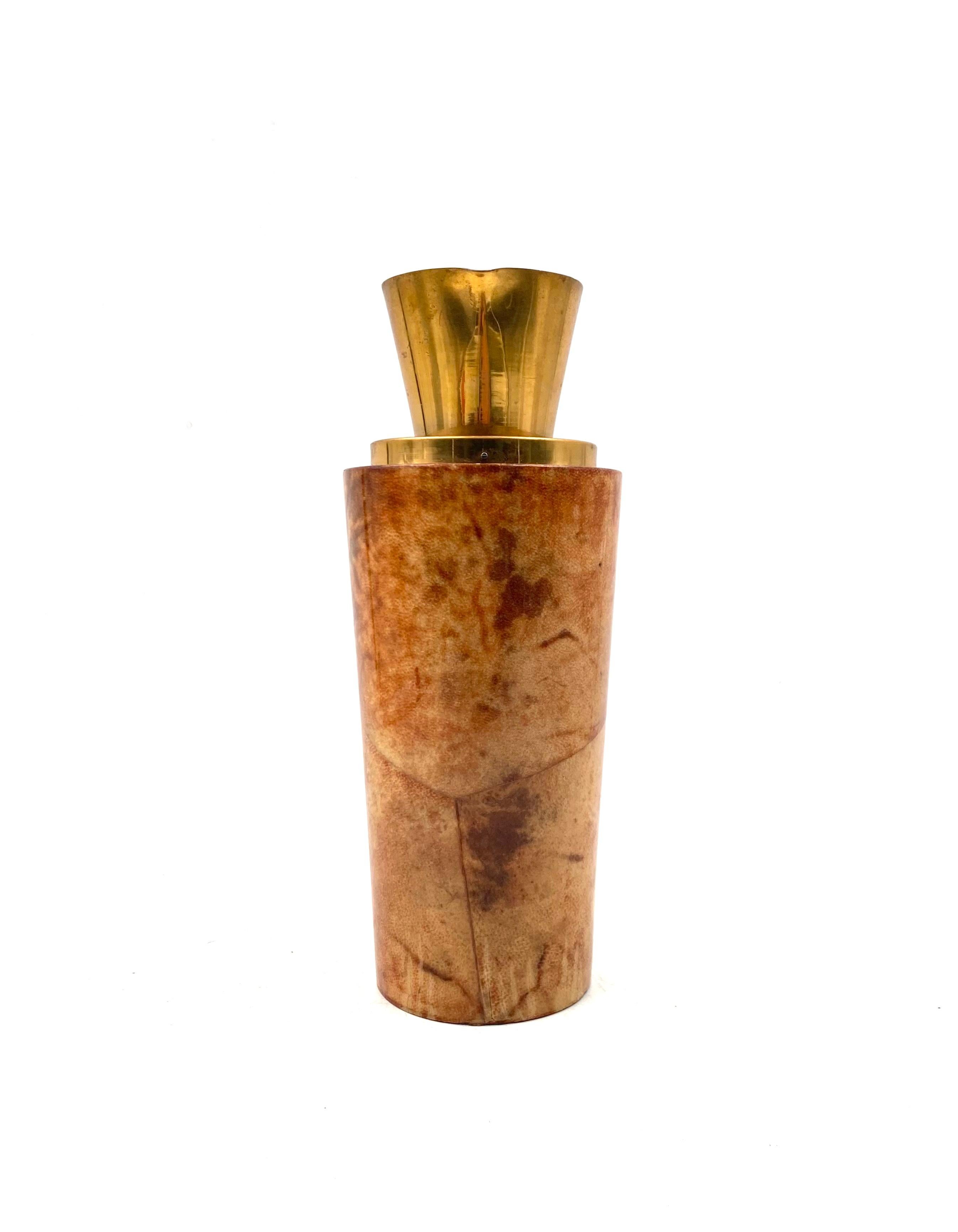 Mid-century parchment Barware thermos, Aldo Tura, Macabo Italy early 1950s For Sale 2