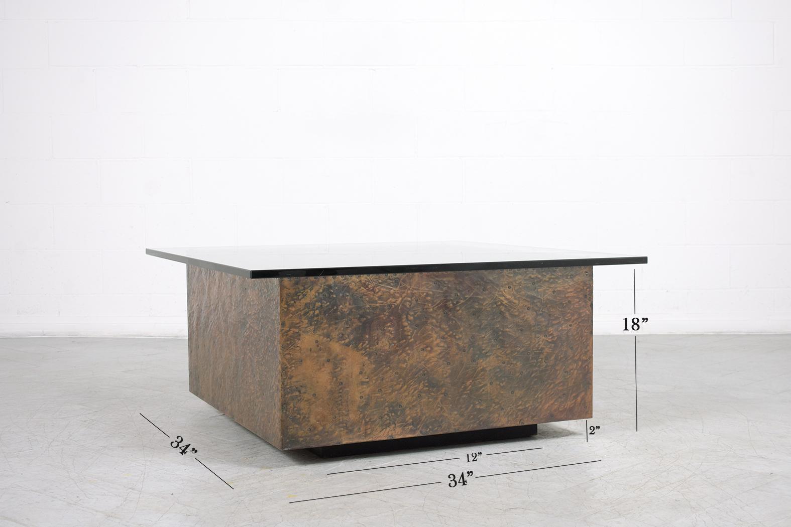 American Mid-Century Modern Copper Coffee Table For Sale