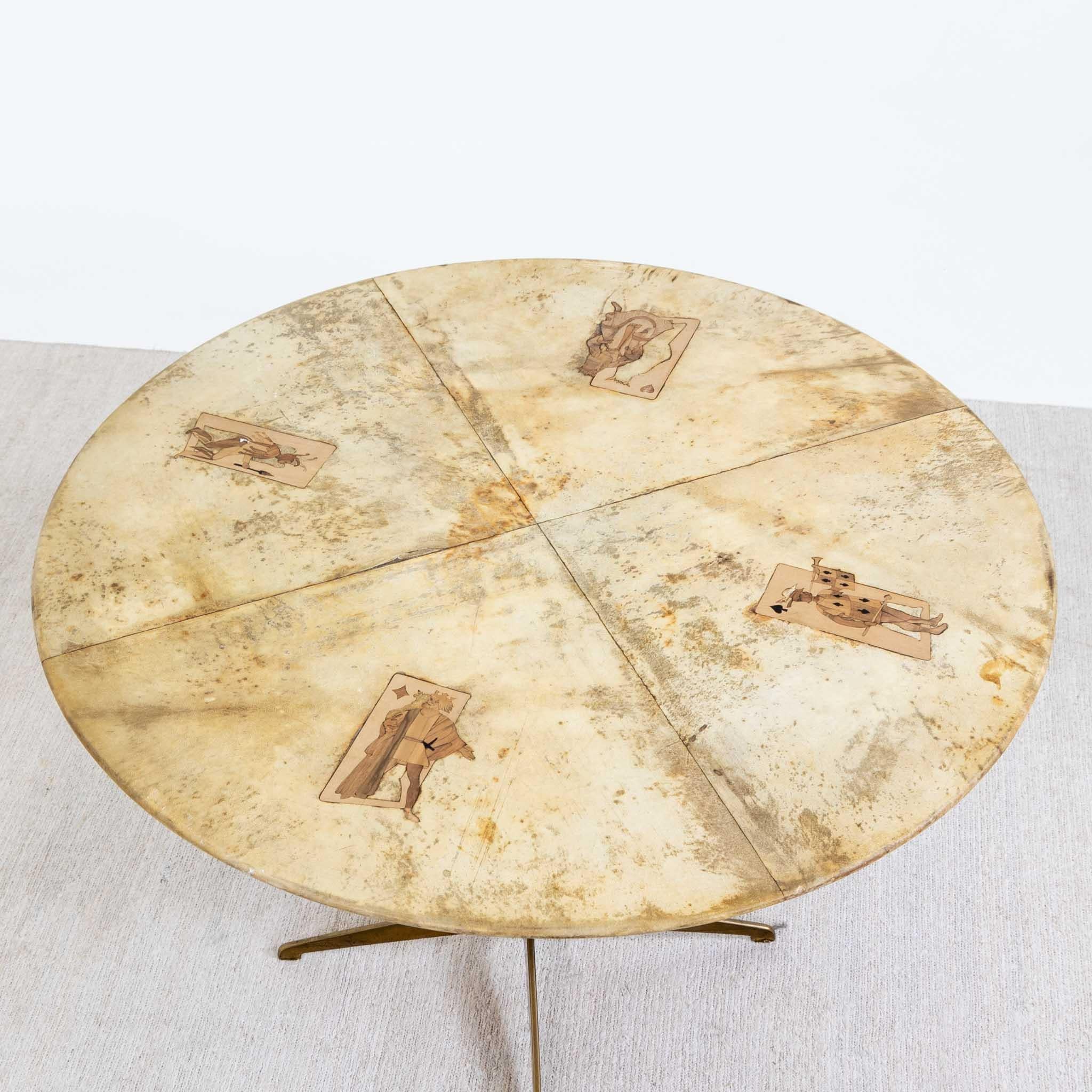 Mid-Century Modern Mid Century Parchment Top Center Table For Sale