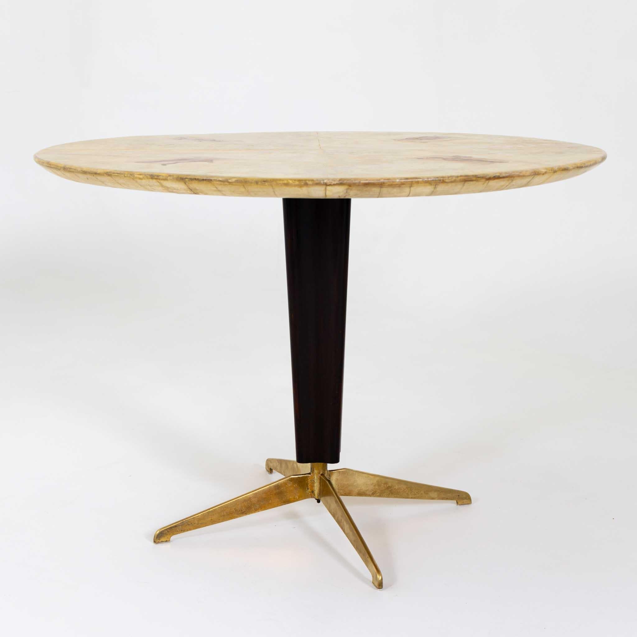Mid-20th Century Mid Century Parchment Top Center Table For Sale